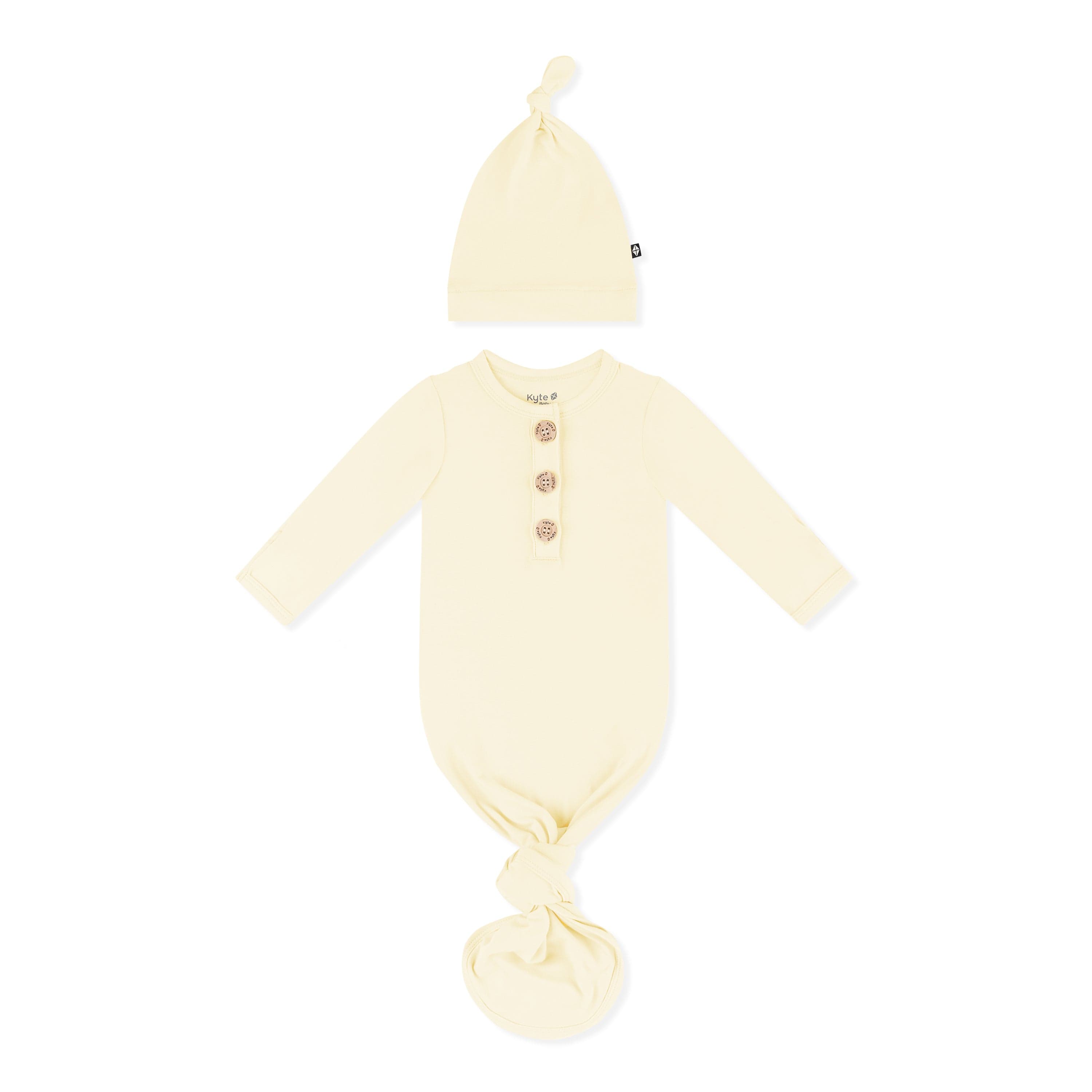 Product photo of the Knotted Gown with Hat Set in Chamomile