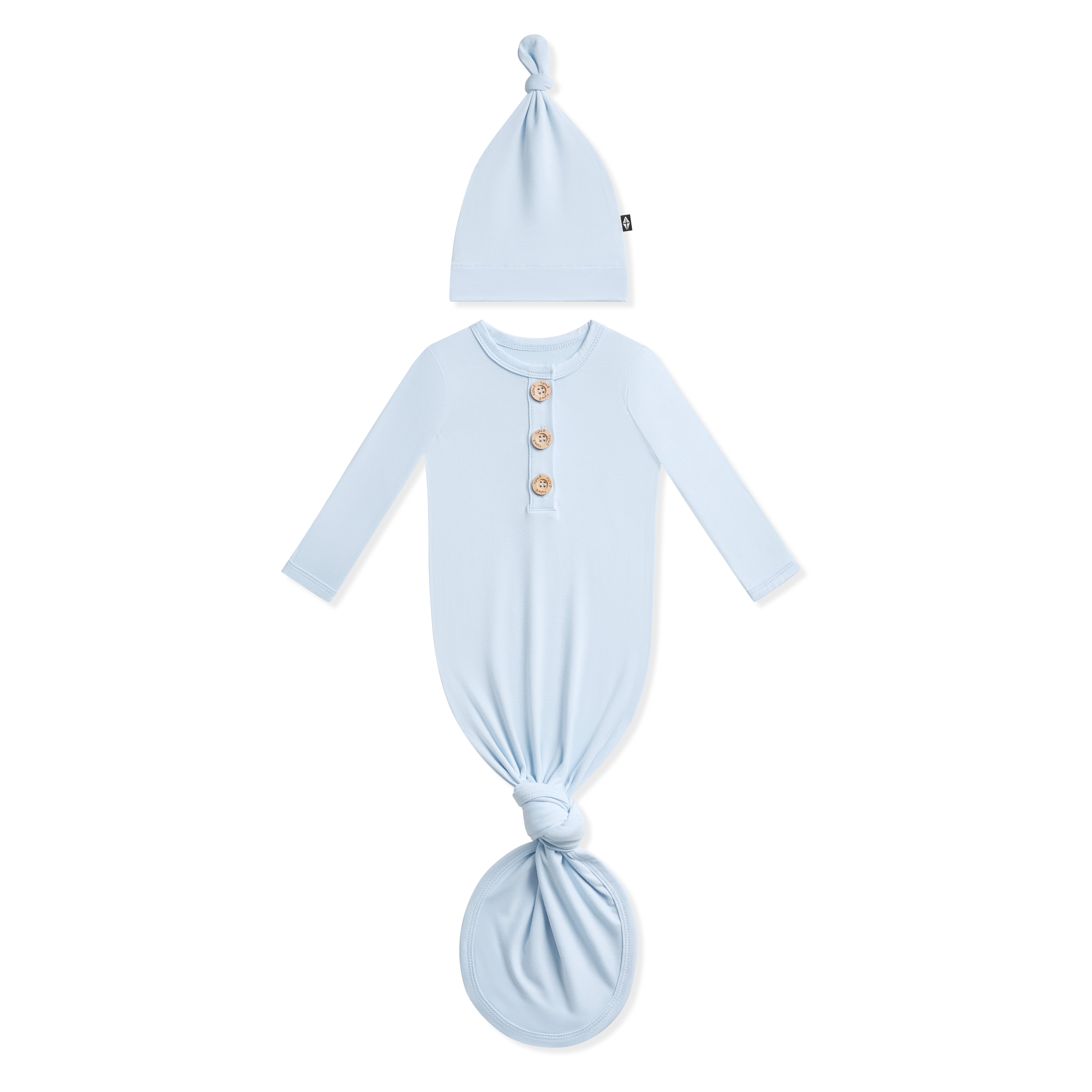 Product photo of the Knotted Gown with Hat Set in Breeze