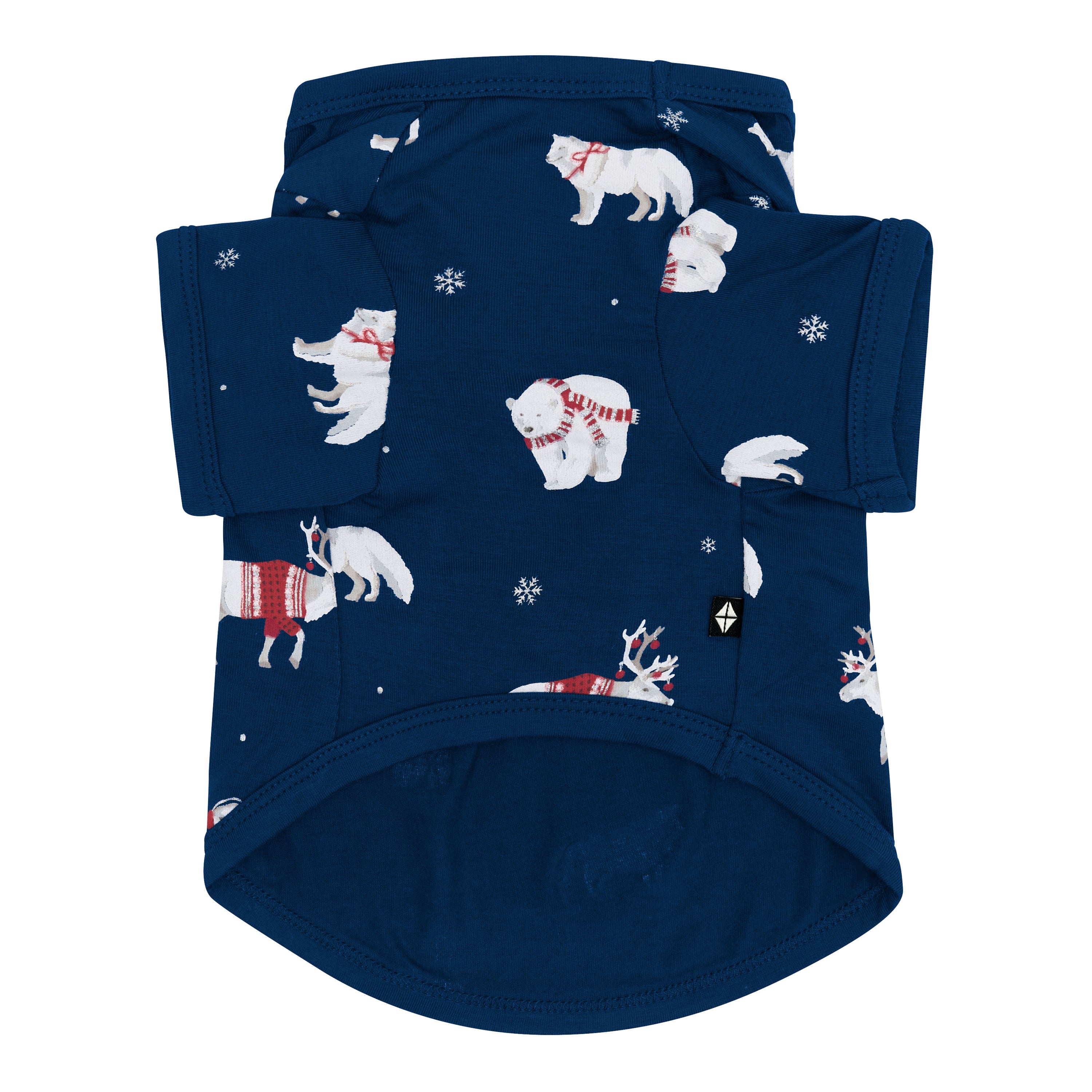 The bottom part of the Dog Tee in Frosty Friends showing the leg holes