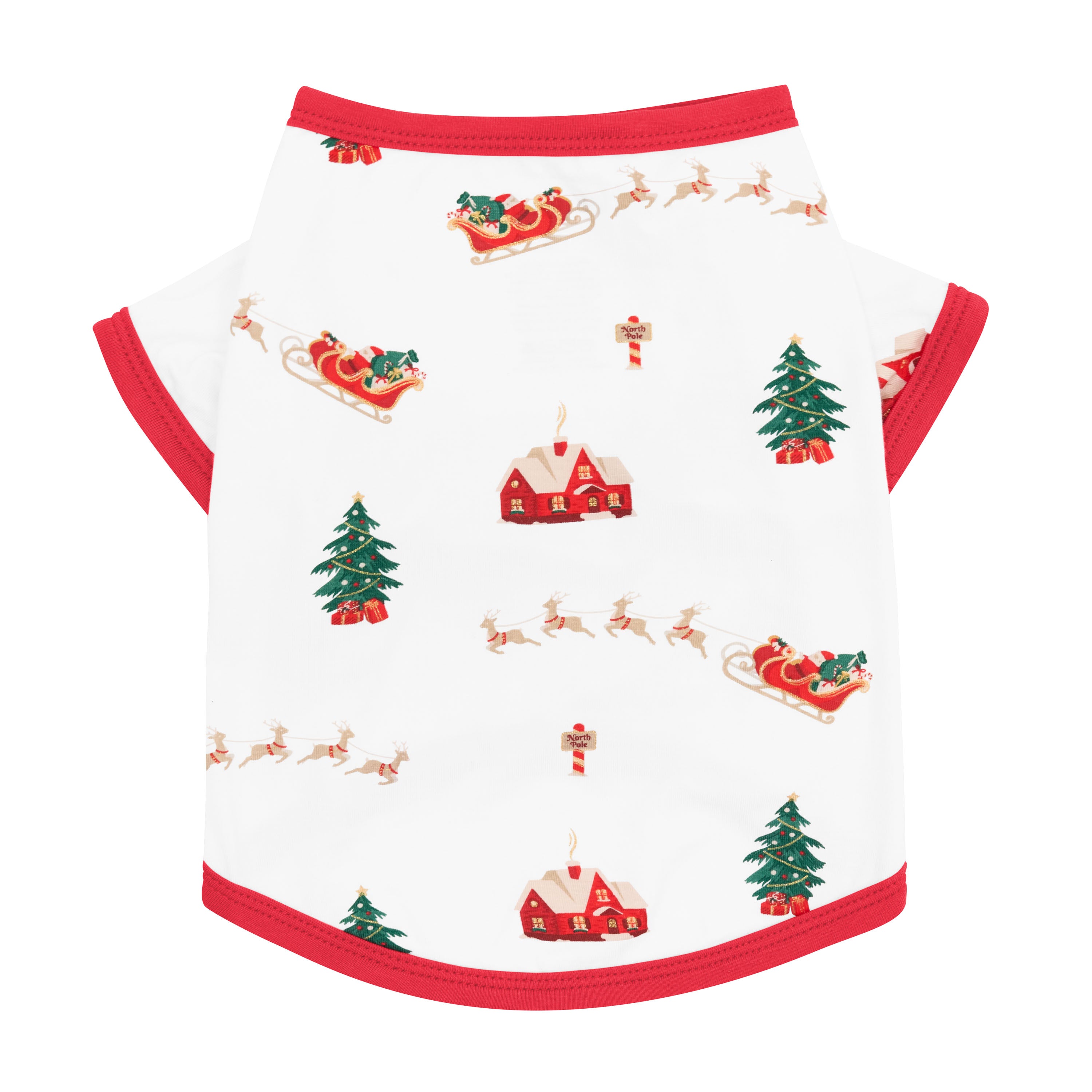 The top part of the Dog Tee in Santa Sleigh