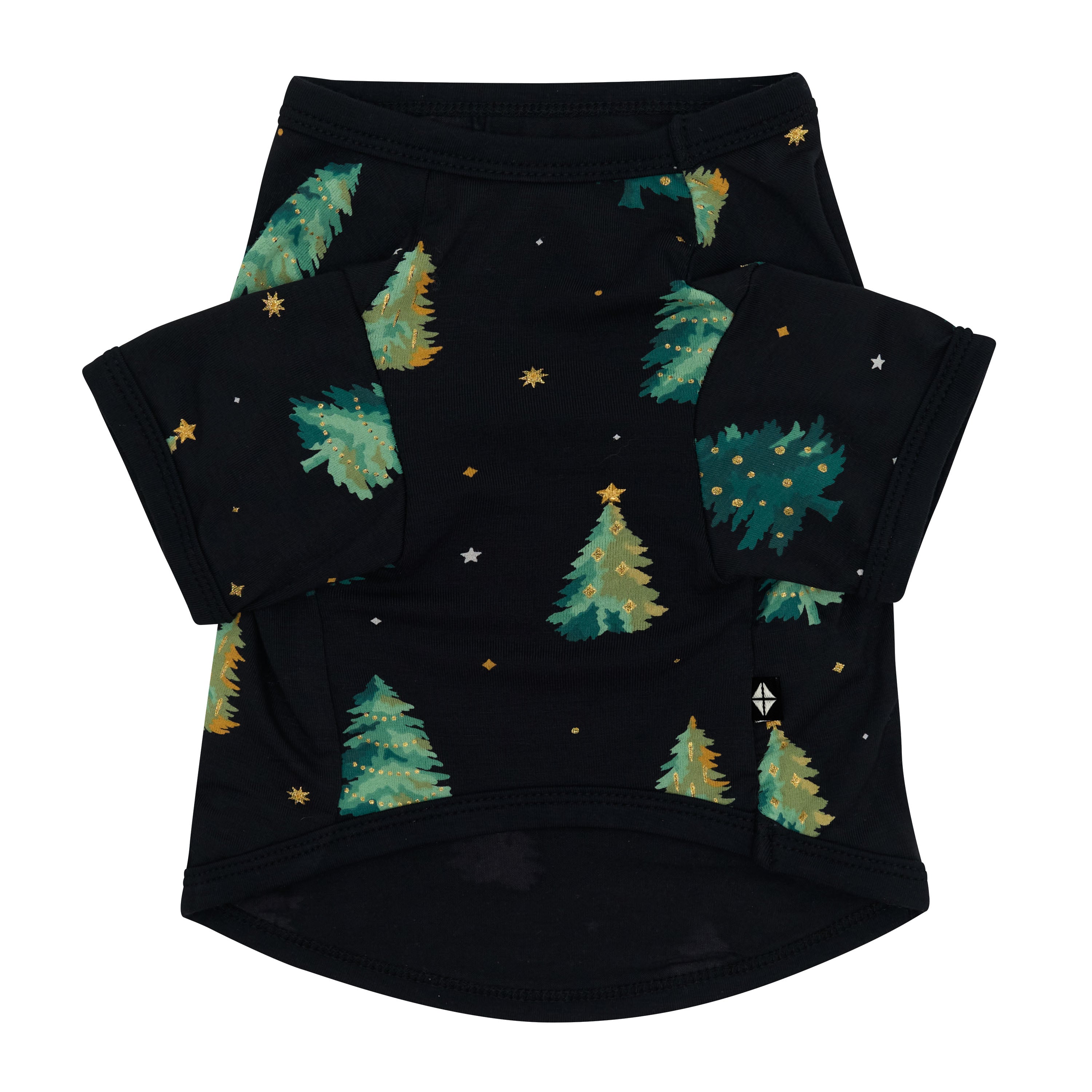 The underside of the Dog Tee in Twinkle Tree showing two leg holes