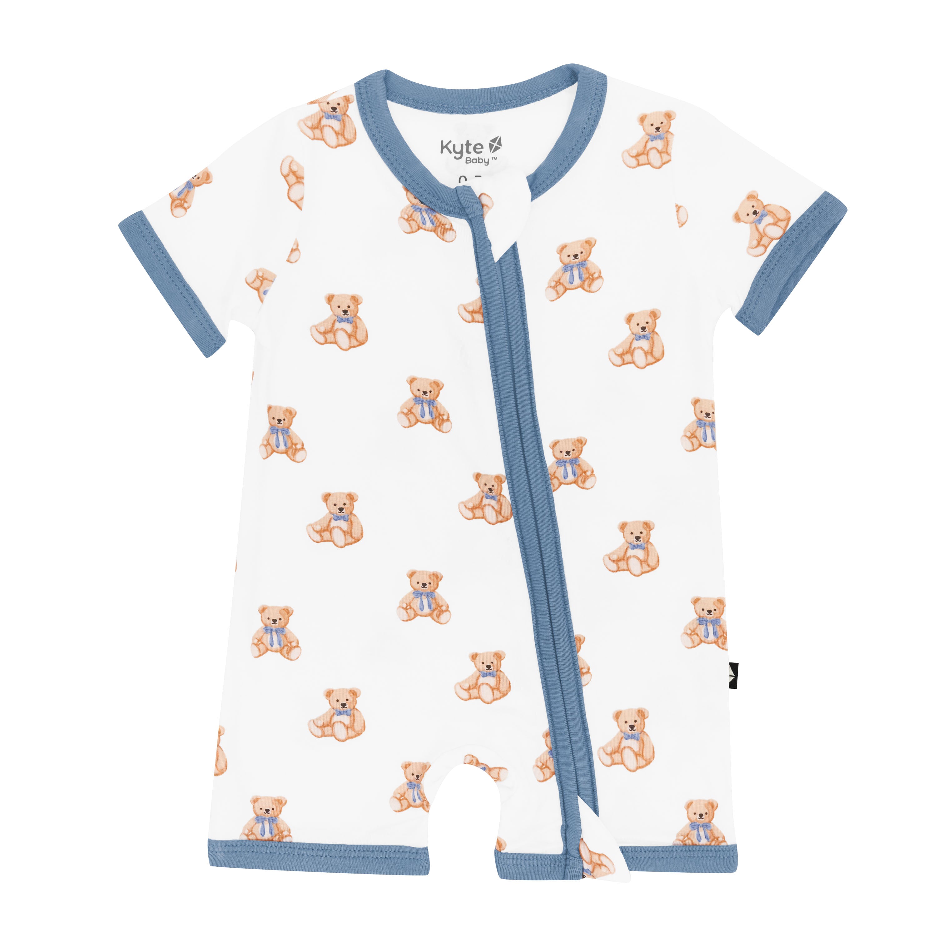 Kyte Baby Zippered Shortall Romper in Teddy Bear