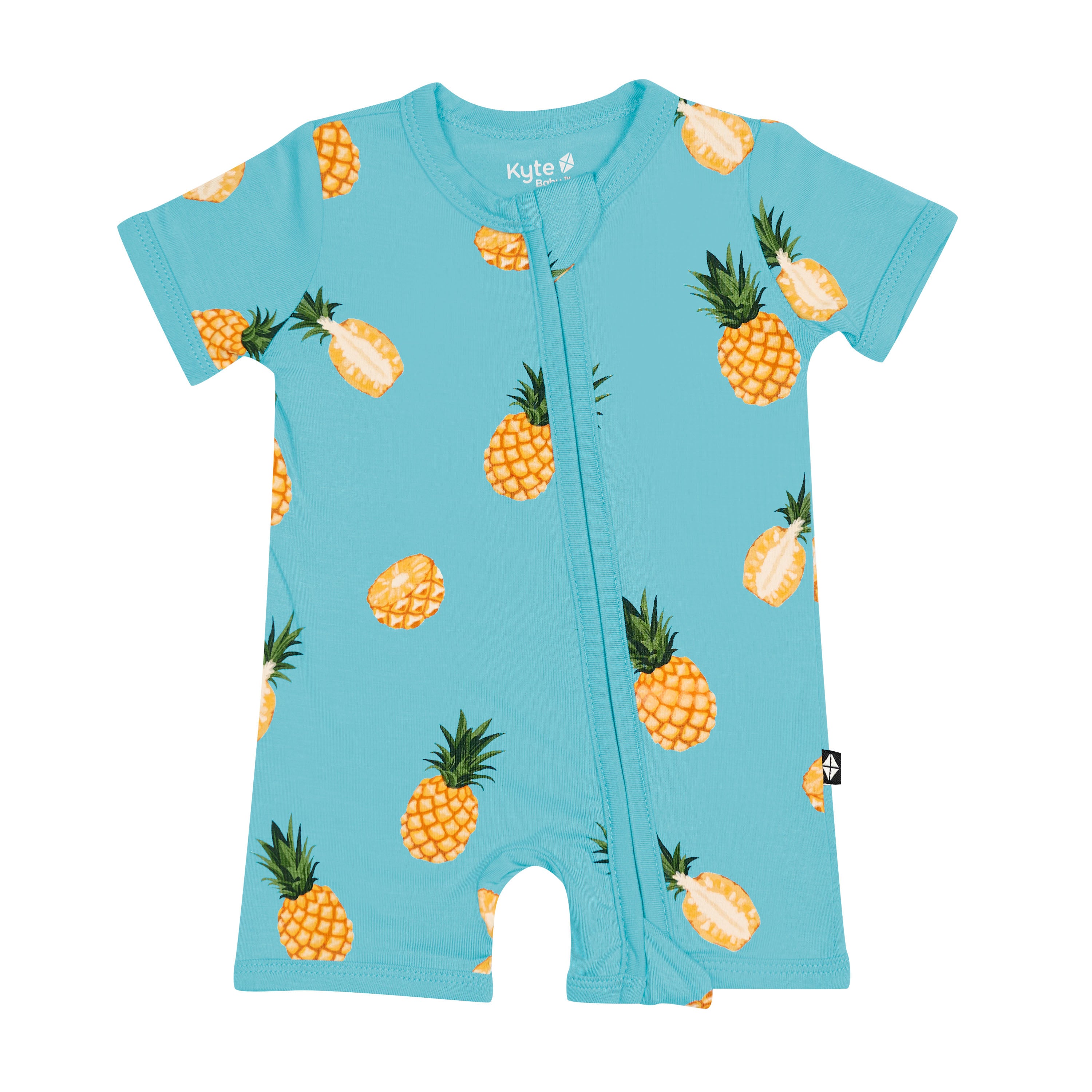 Kyte Baby Zippered Shortall Romper in Pineapple