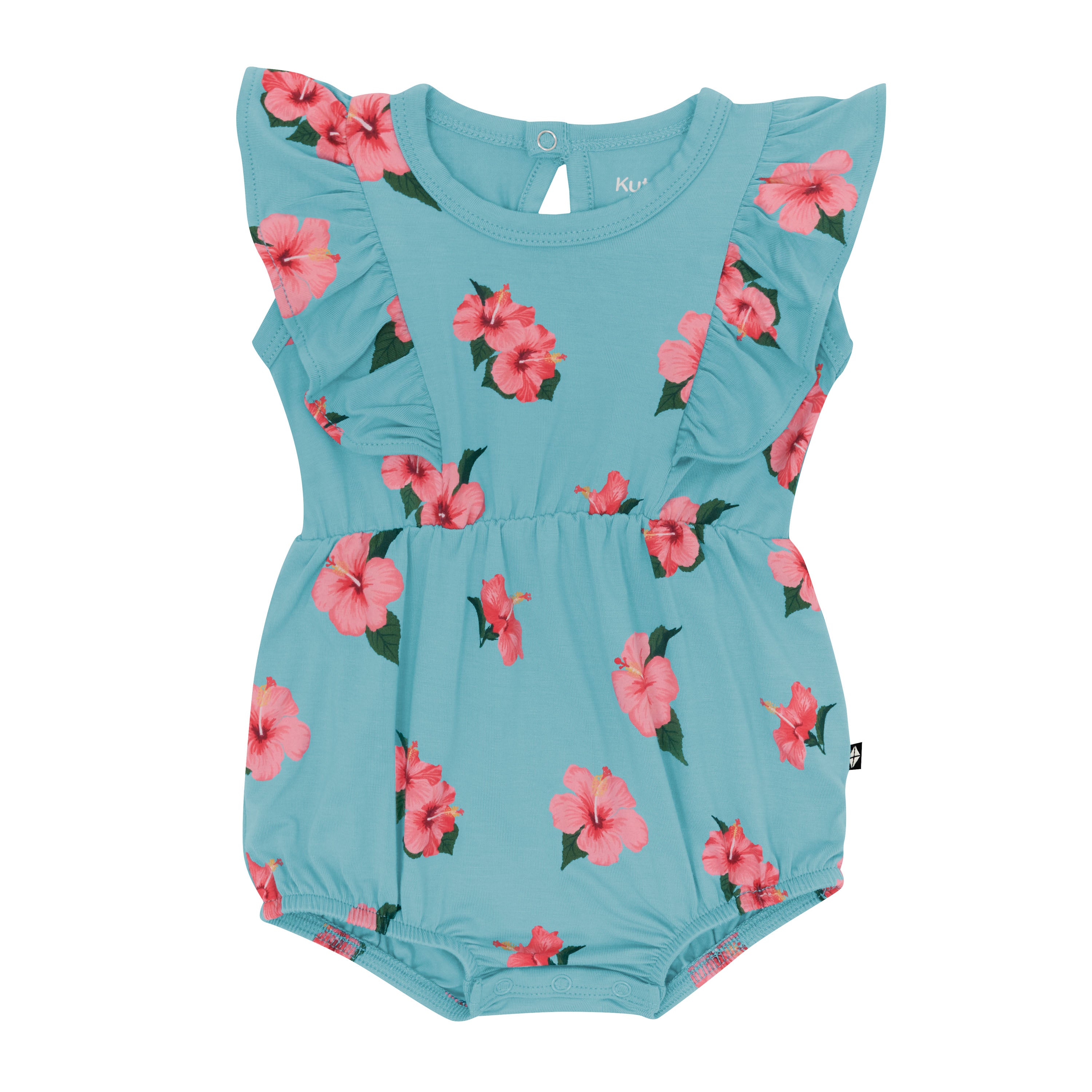 Bubble Romper with Snap Closure in Hibiscus