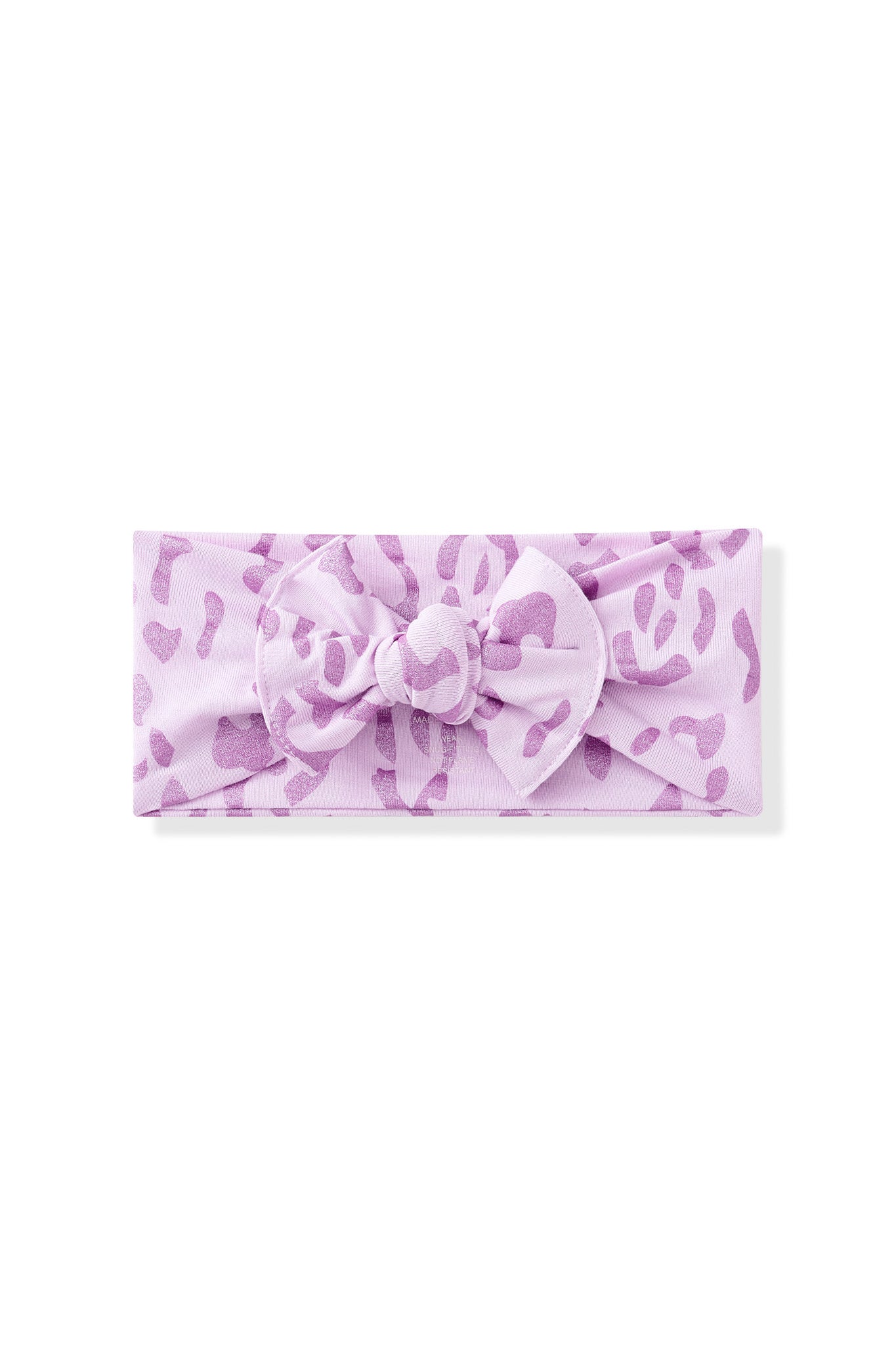 Knotted Bow Headband in Thistle Leopard print on white background