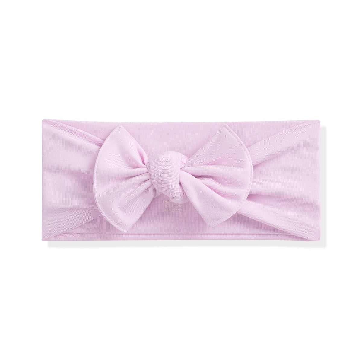 Lavender headband with a large bow on a white background