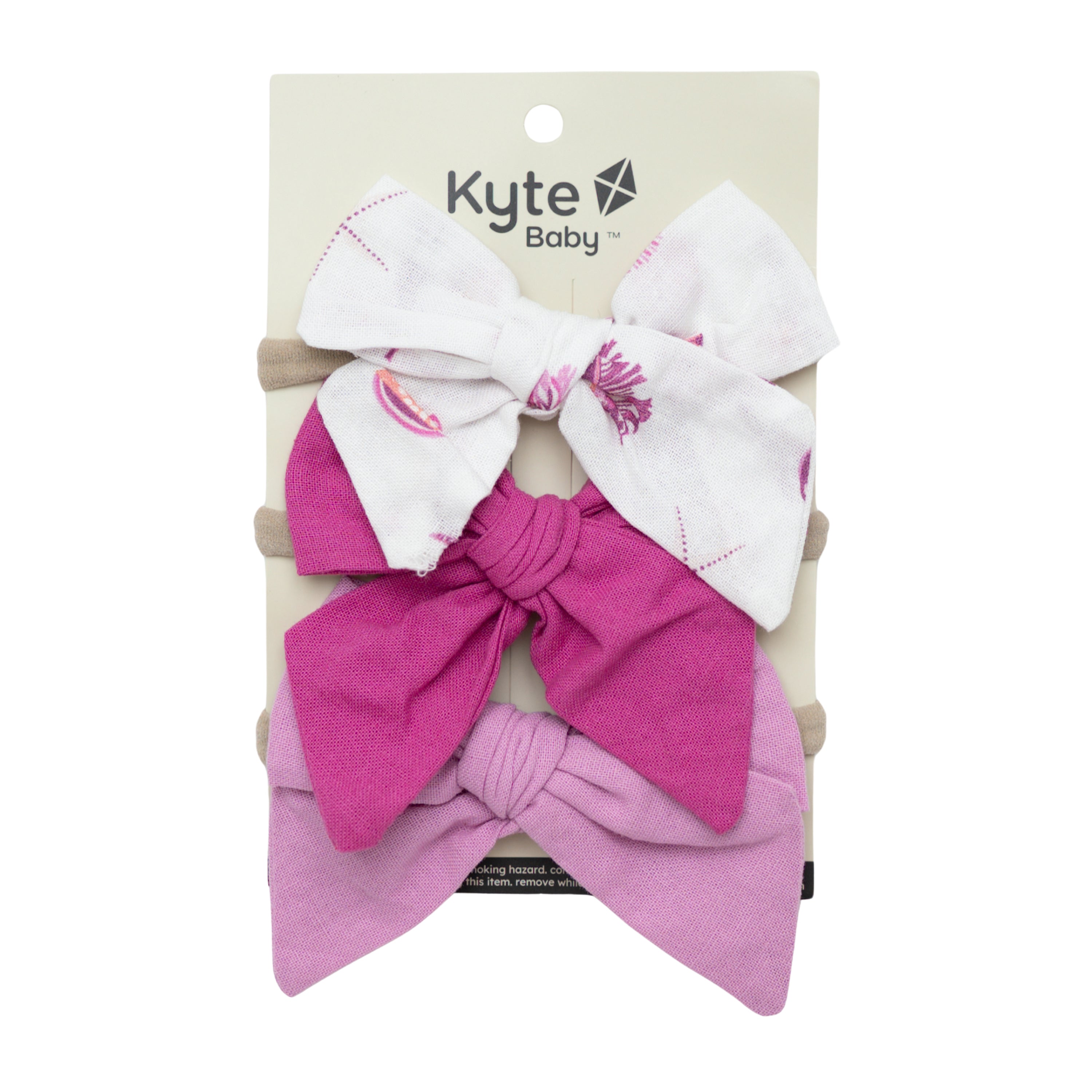 3-Pack Bows in Raspberry Shell, Bubblegum, and Raspberry