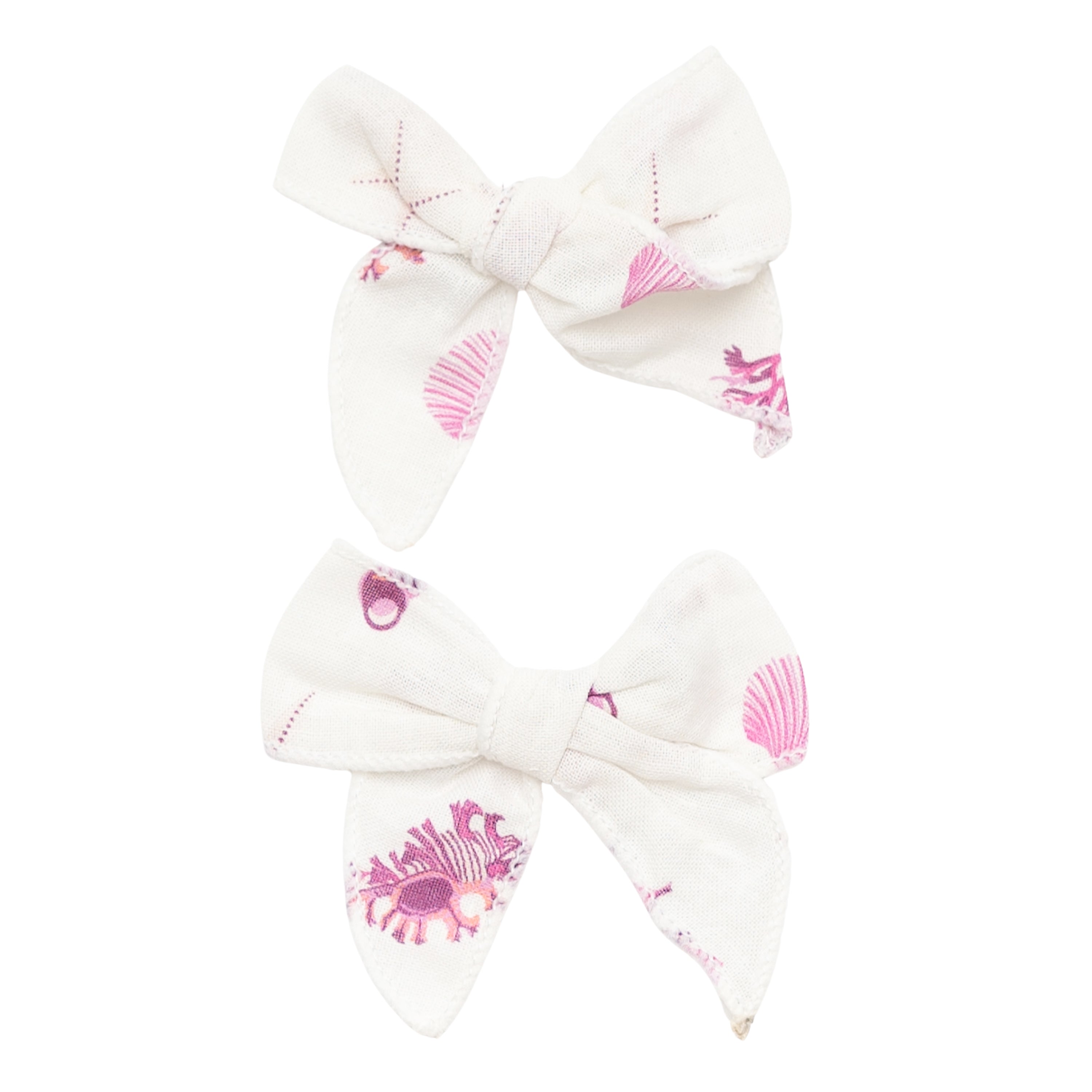 Linen Piggie Bows in Raspberry Shell