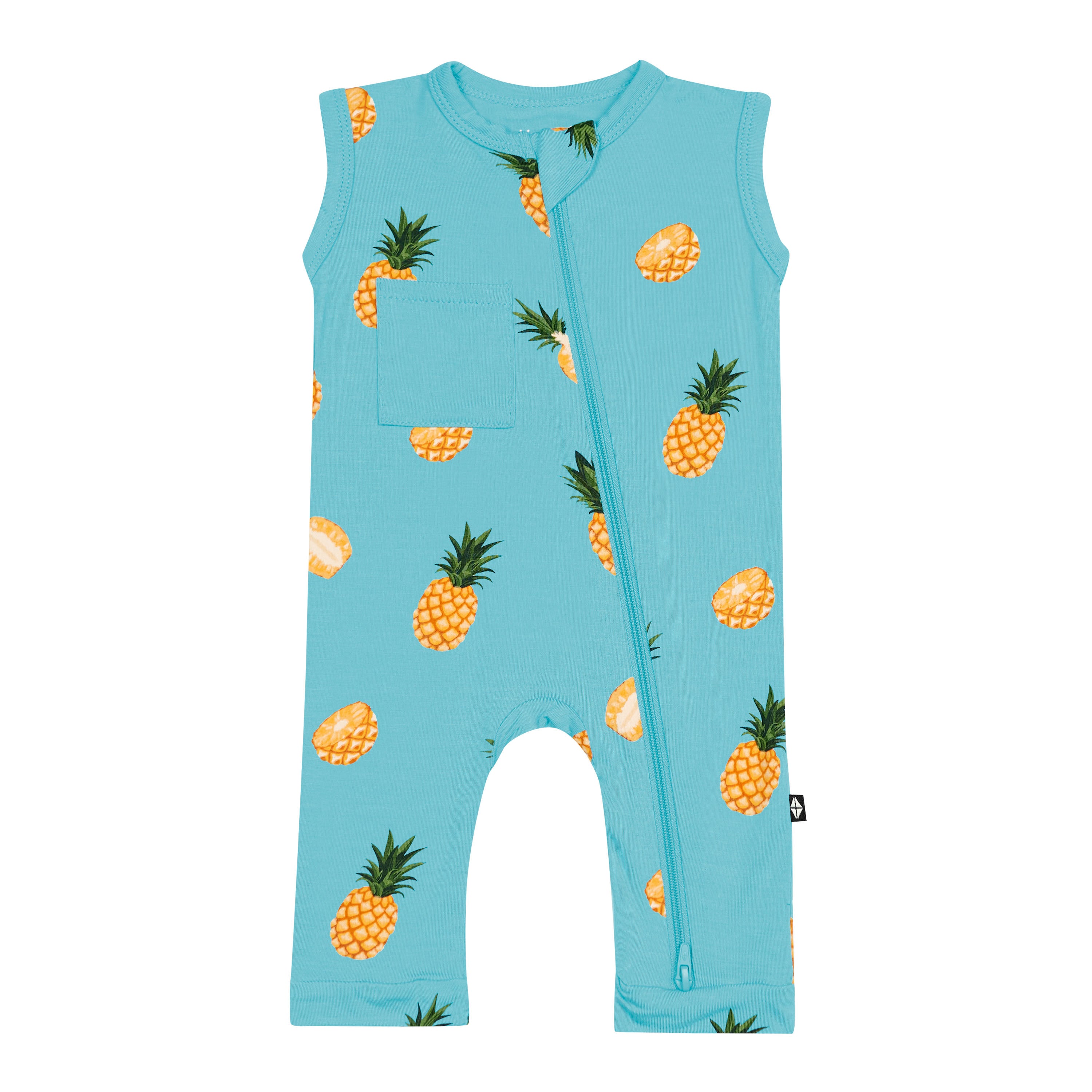 Kyte Baby Zippered Sleeveless Romper in Pineapple