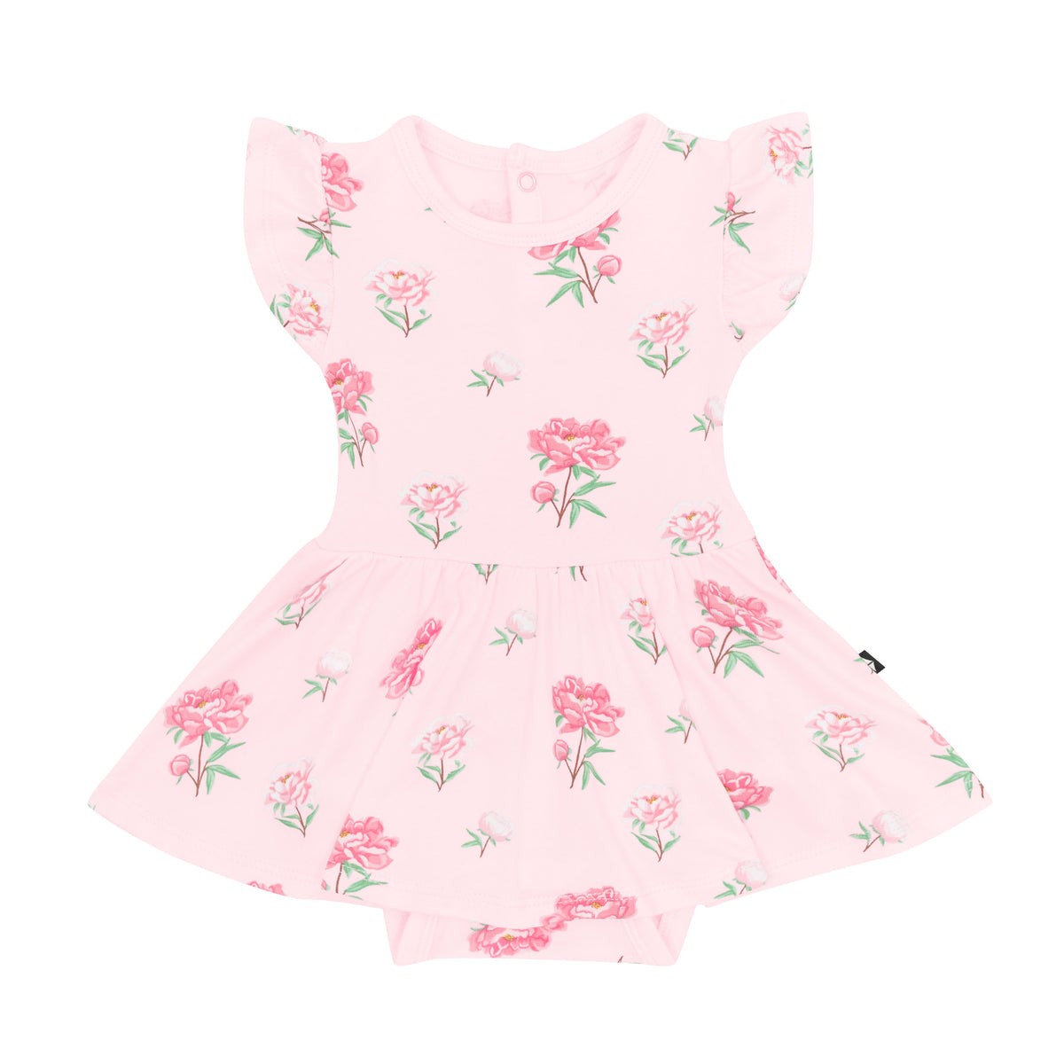 Kyte Baby's Twirl Bodysuit Dress in Sakura Peony