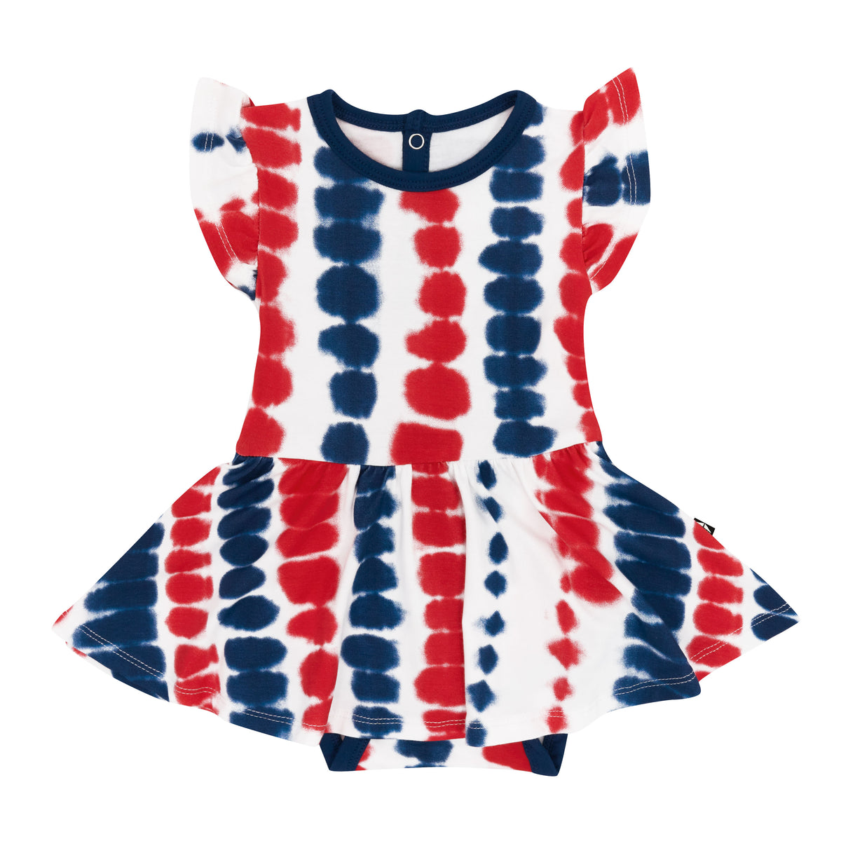 Kyte Baby's Twirl Bodysuit Dress in Liberty Rip Tide