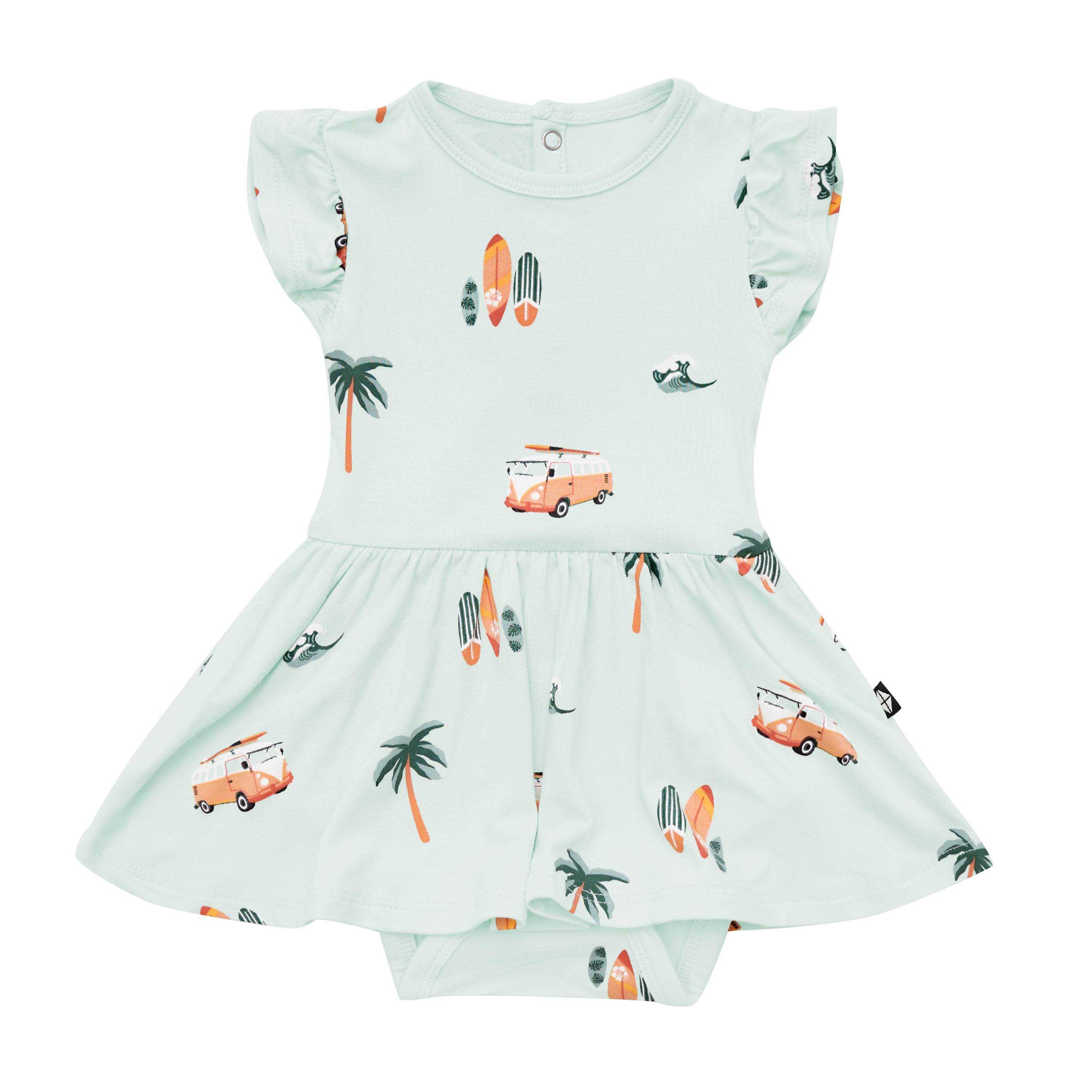 Twirl Bodysuit Dress in Dew Surf