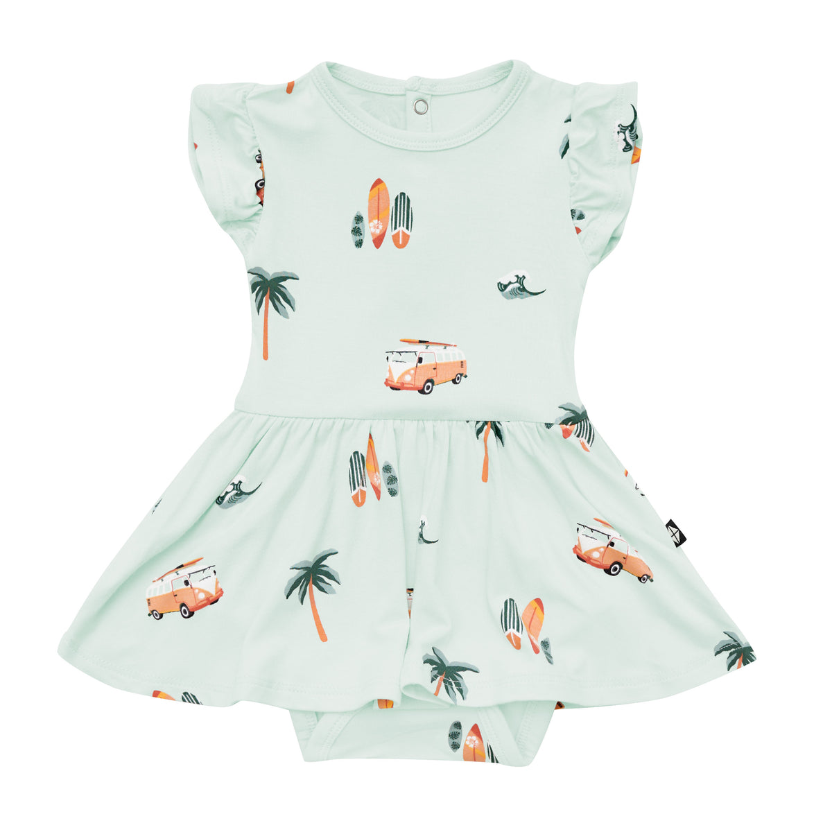 Twirl Bodysuit Dress in Dew Surf