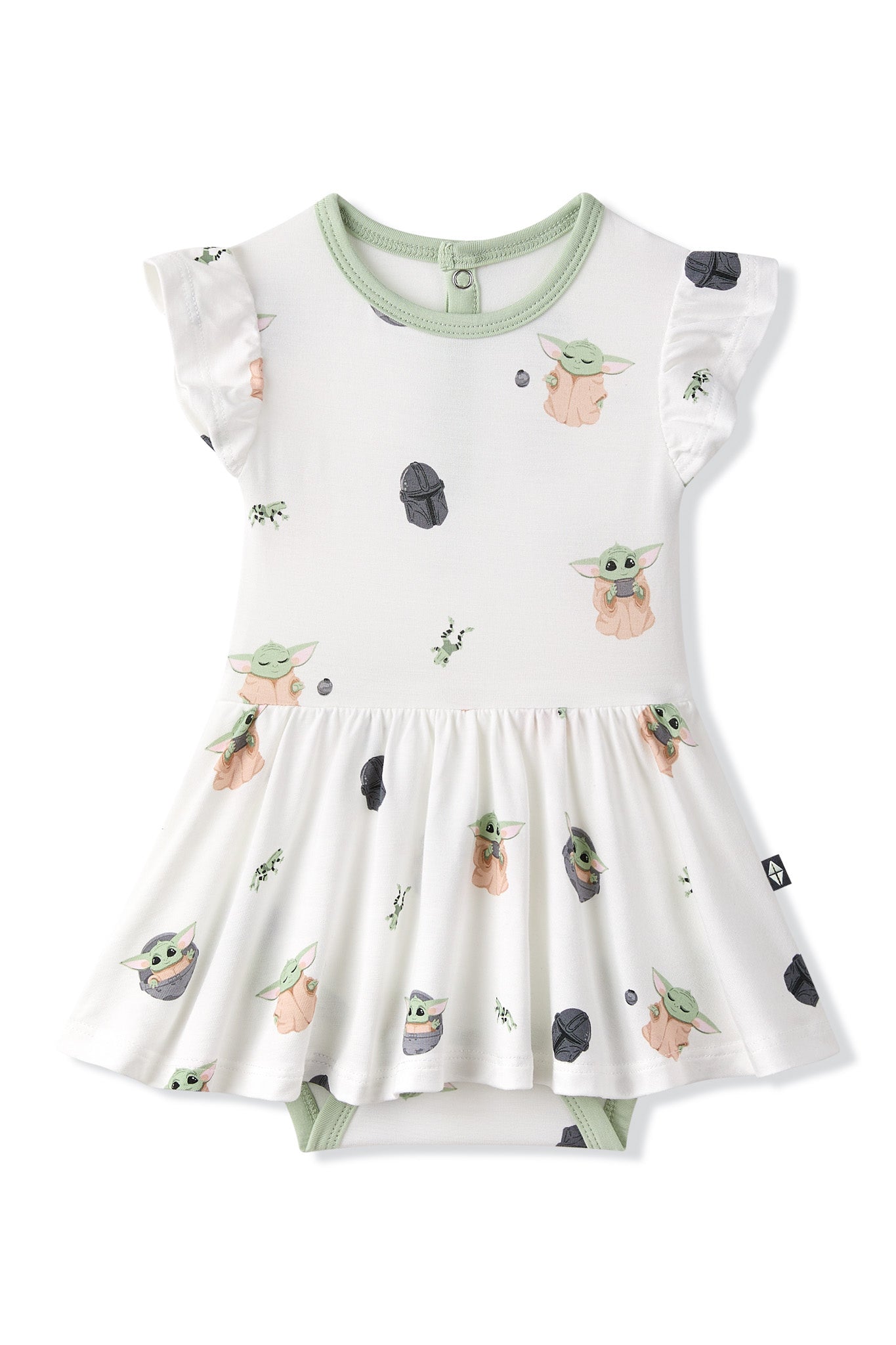 Product photo of the Twirl Bodysuit Dress in Grogu™ on a white surface