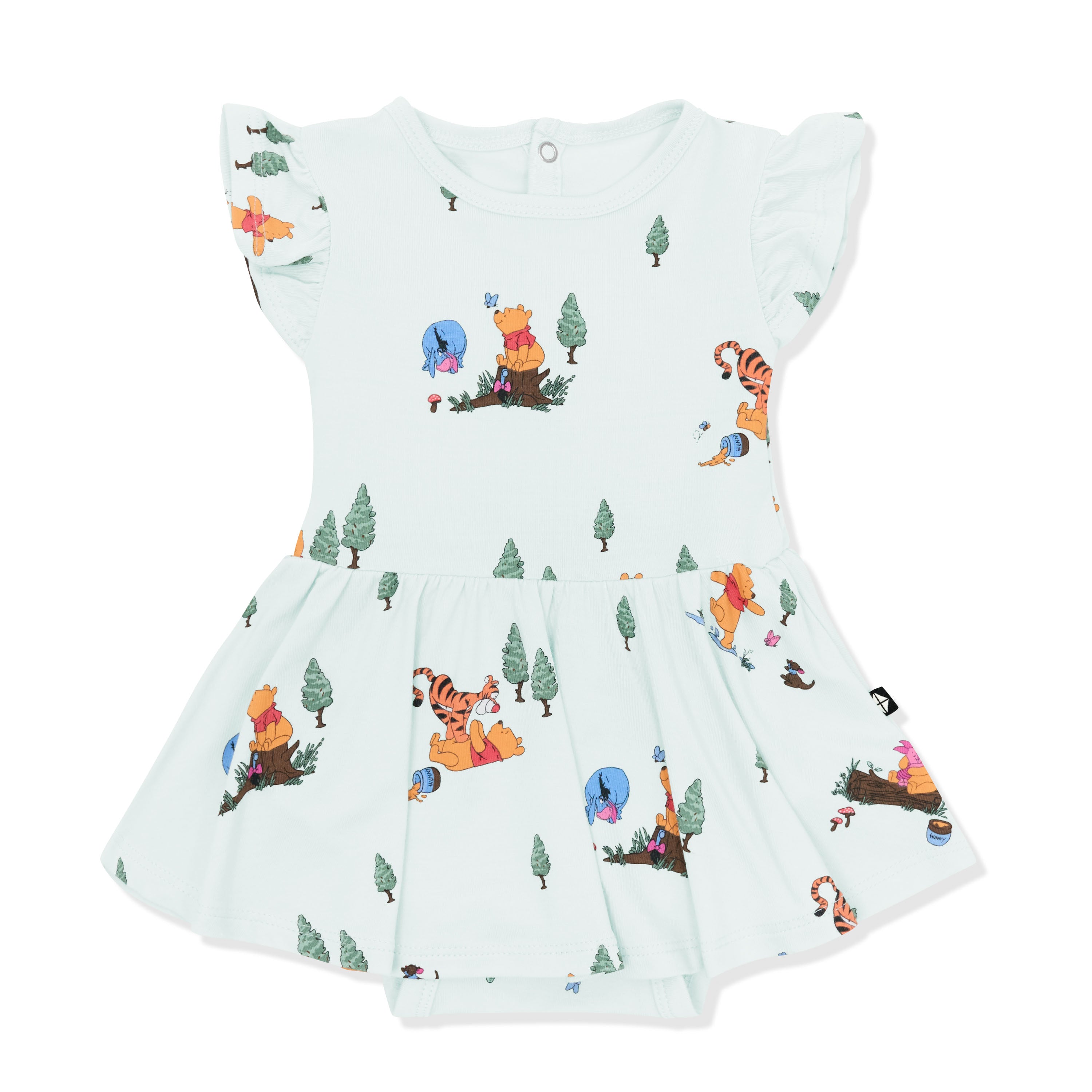 Product photo of the Twirl Bodysuit Dress in Winnie the Pooh Hundred Acre Wood