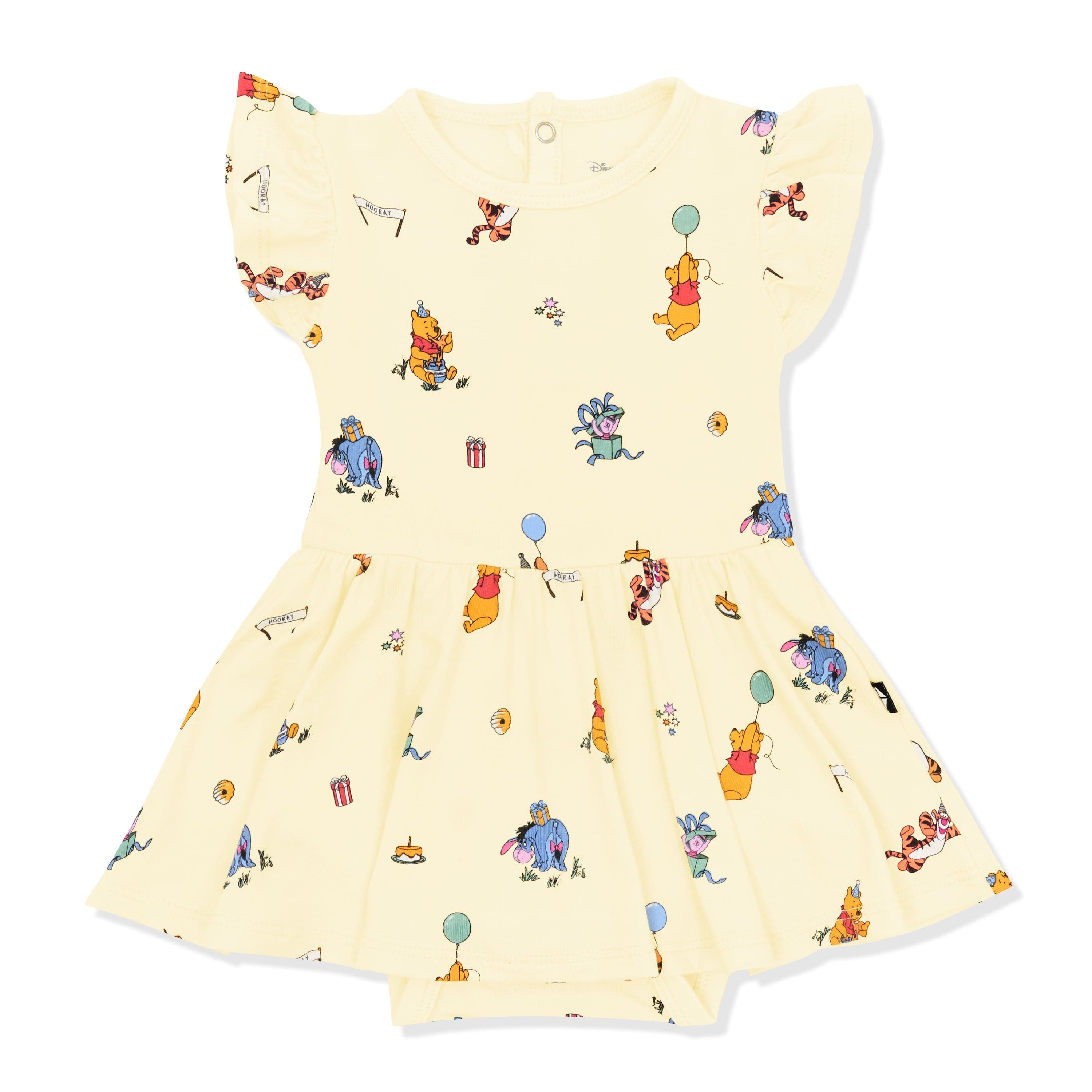 Product photo of the Twirl Bodysuit Dress in Winnie the Pooh Celebration