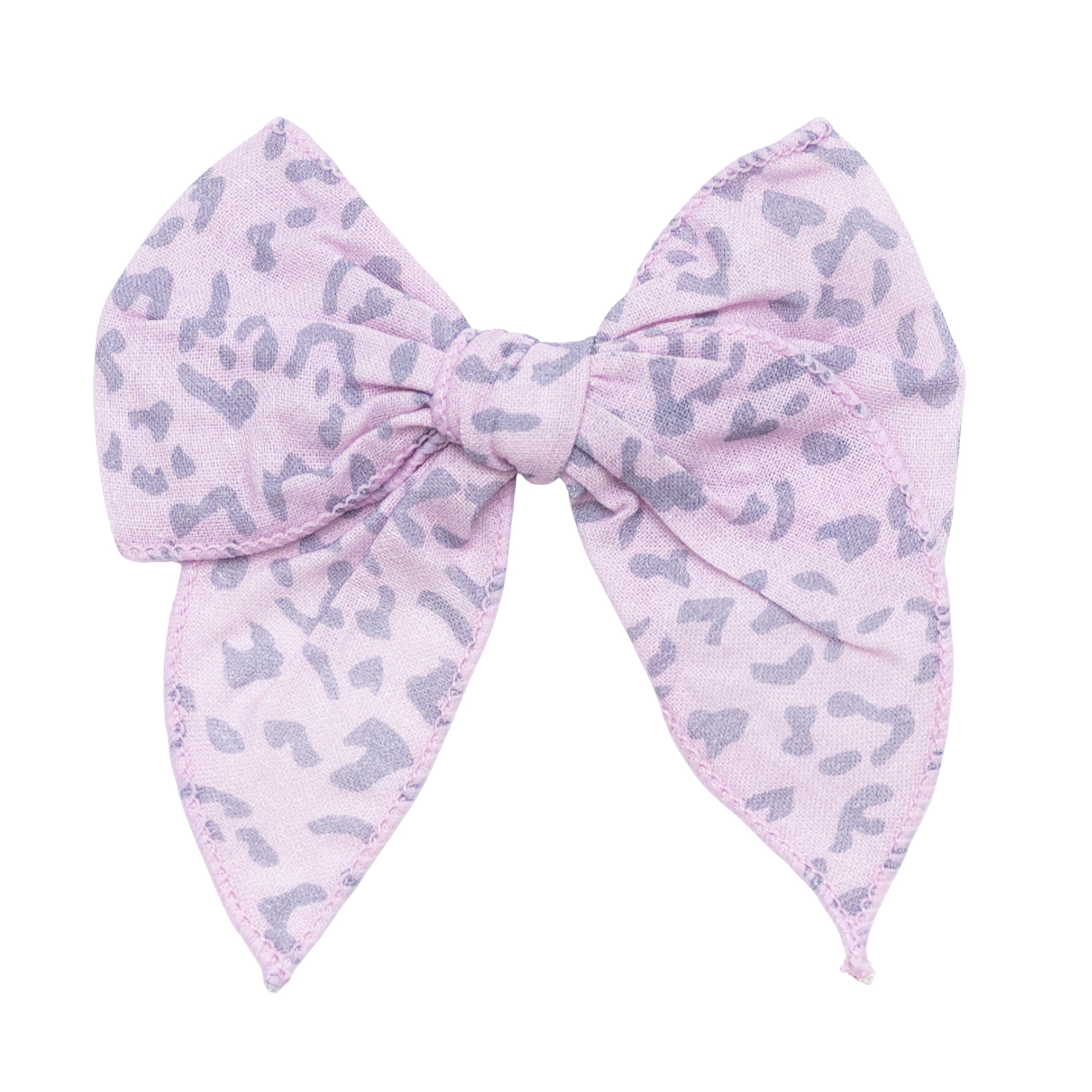 Purple Taro Leopard Linen Bow