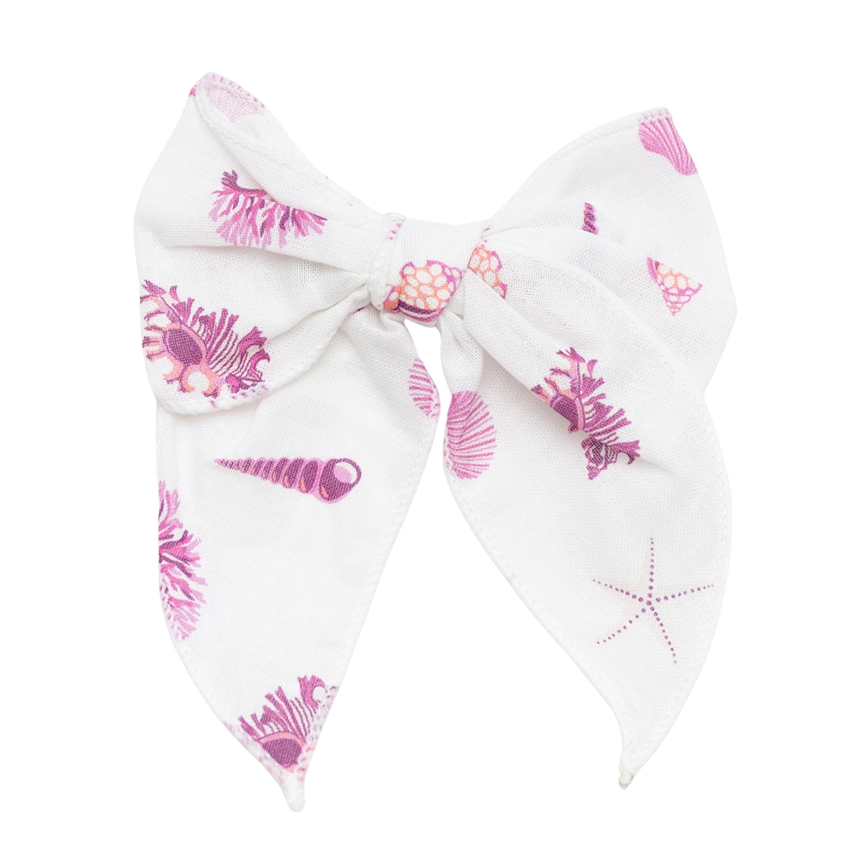 Linen Fable Bow in Raspberry Shell