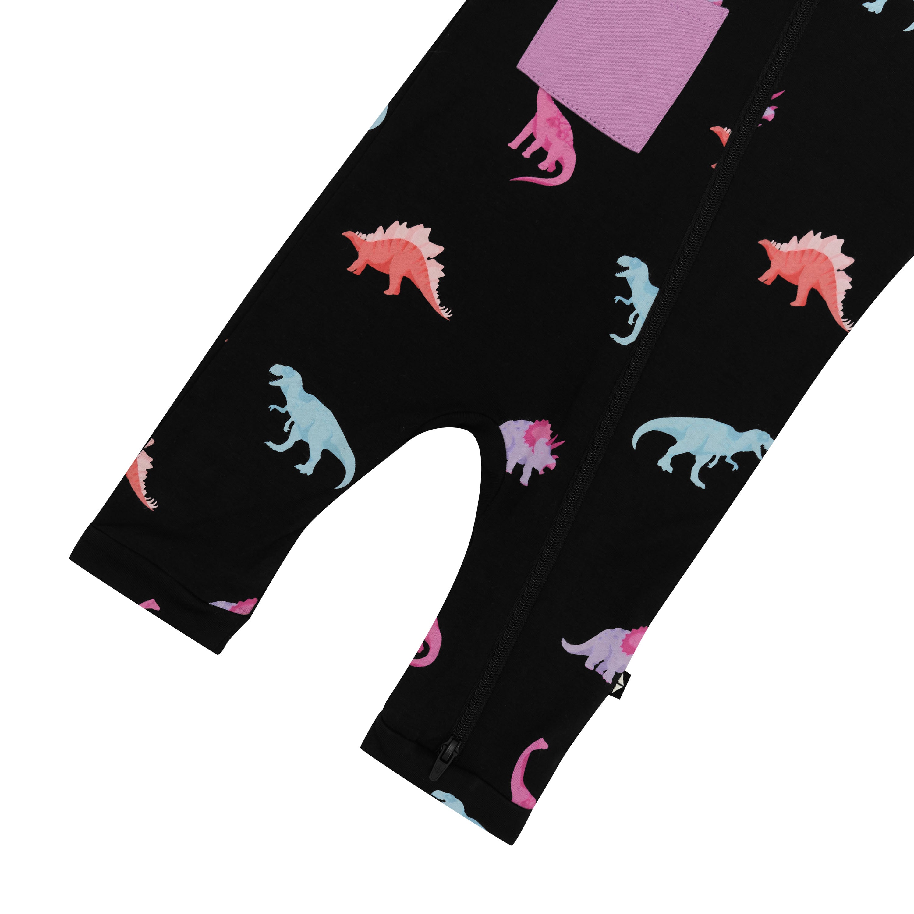 Capri length Kyte Baby Sleeveless Zippered Romper with dual zipper in Midnight Roar