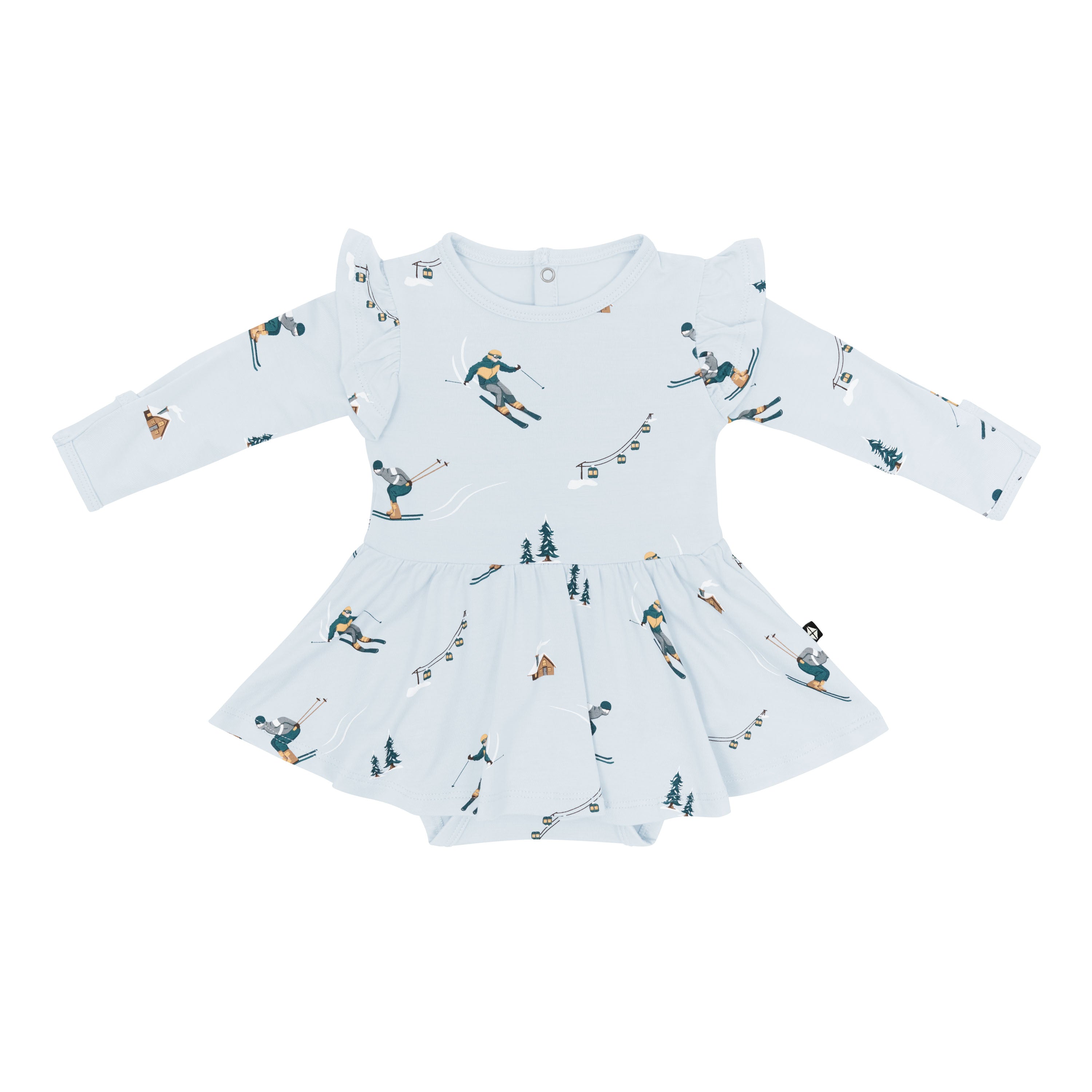 Product photo of the Long Sleeve Twirl Bodysuit Dress in Ski