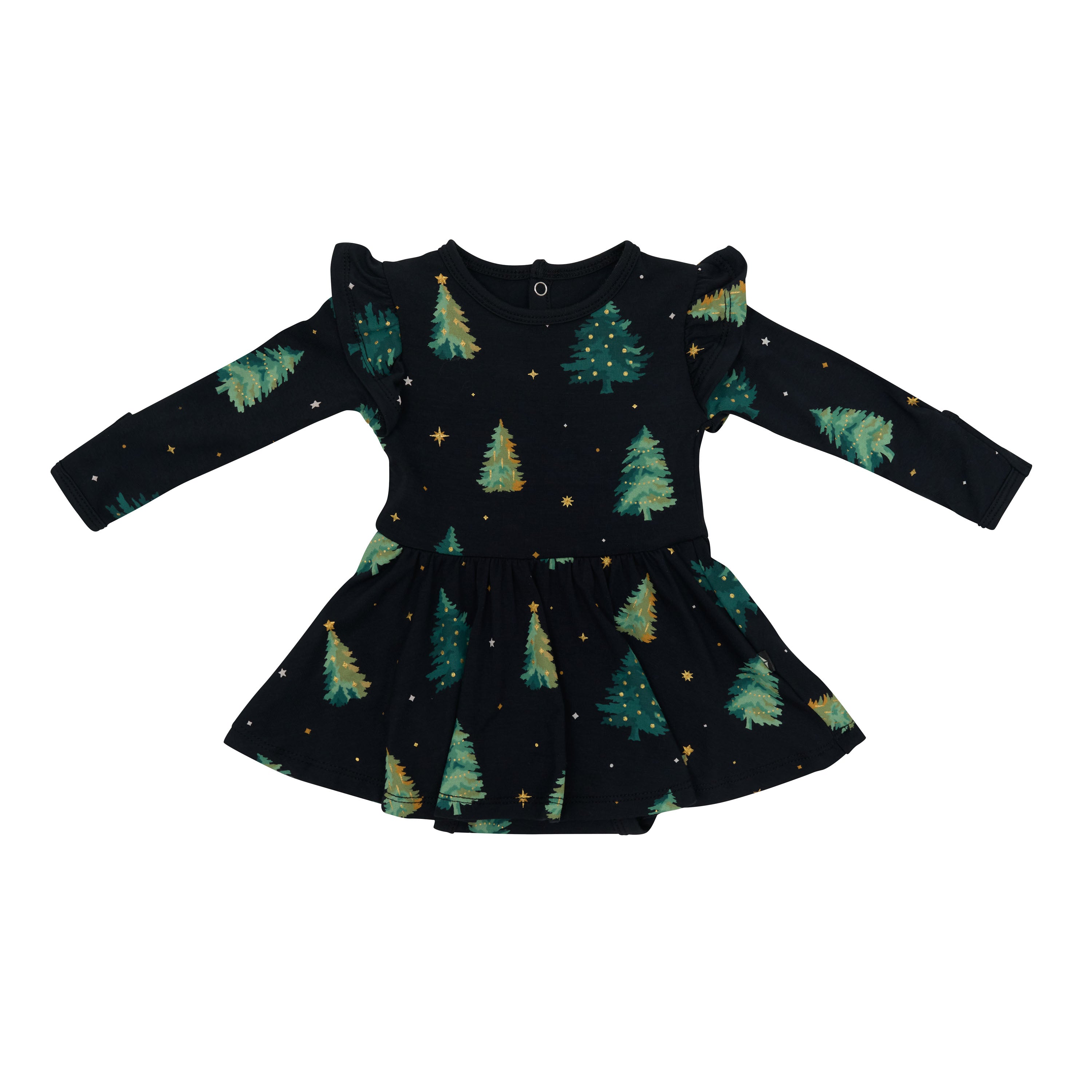 Product photo of the Long Sleeve Twirl Bodysuit Dress in Twinkle Tree