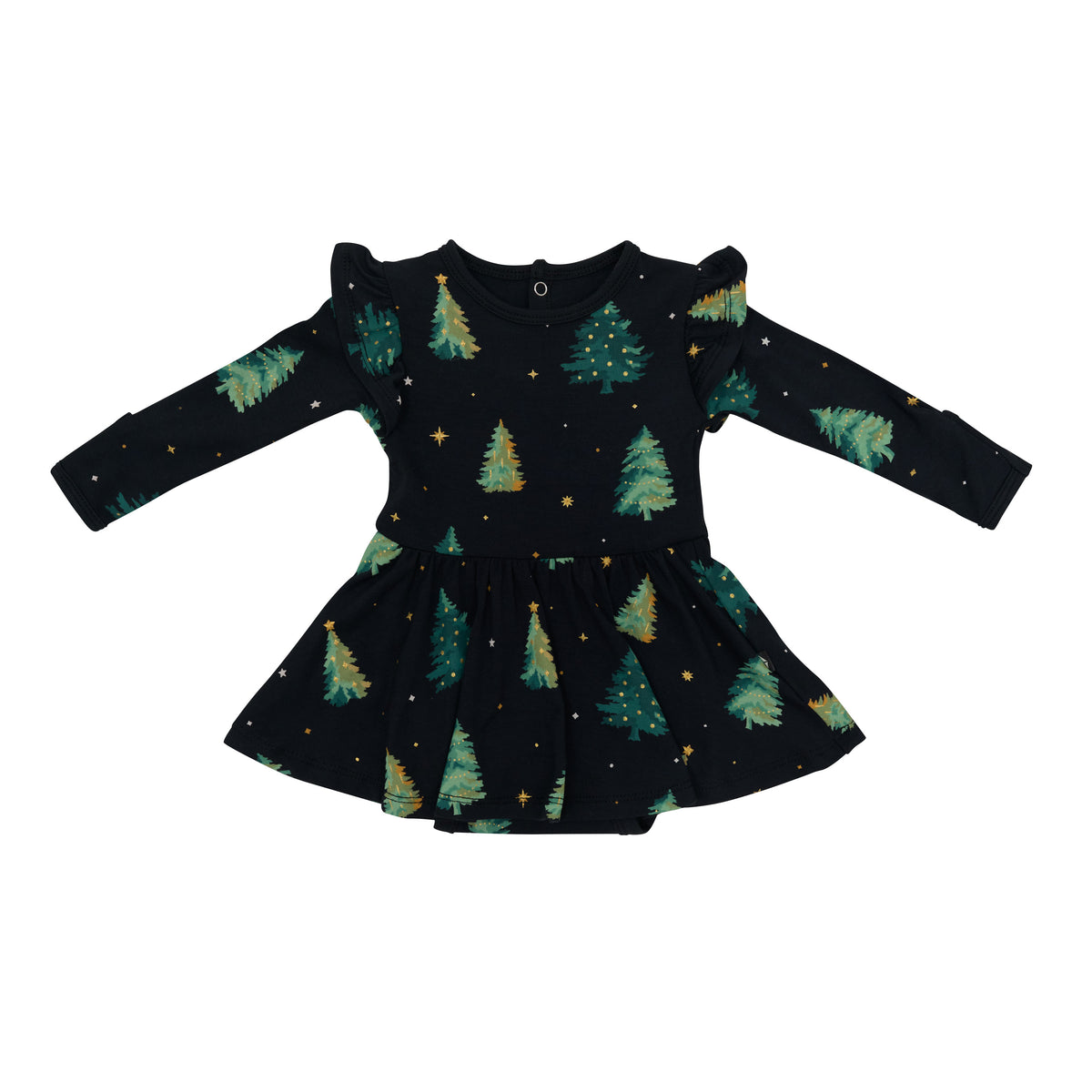 Product photo of the Long Sleeve Twirl Bodysuit Dress in Twinkle Tree