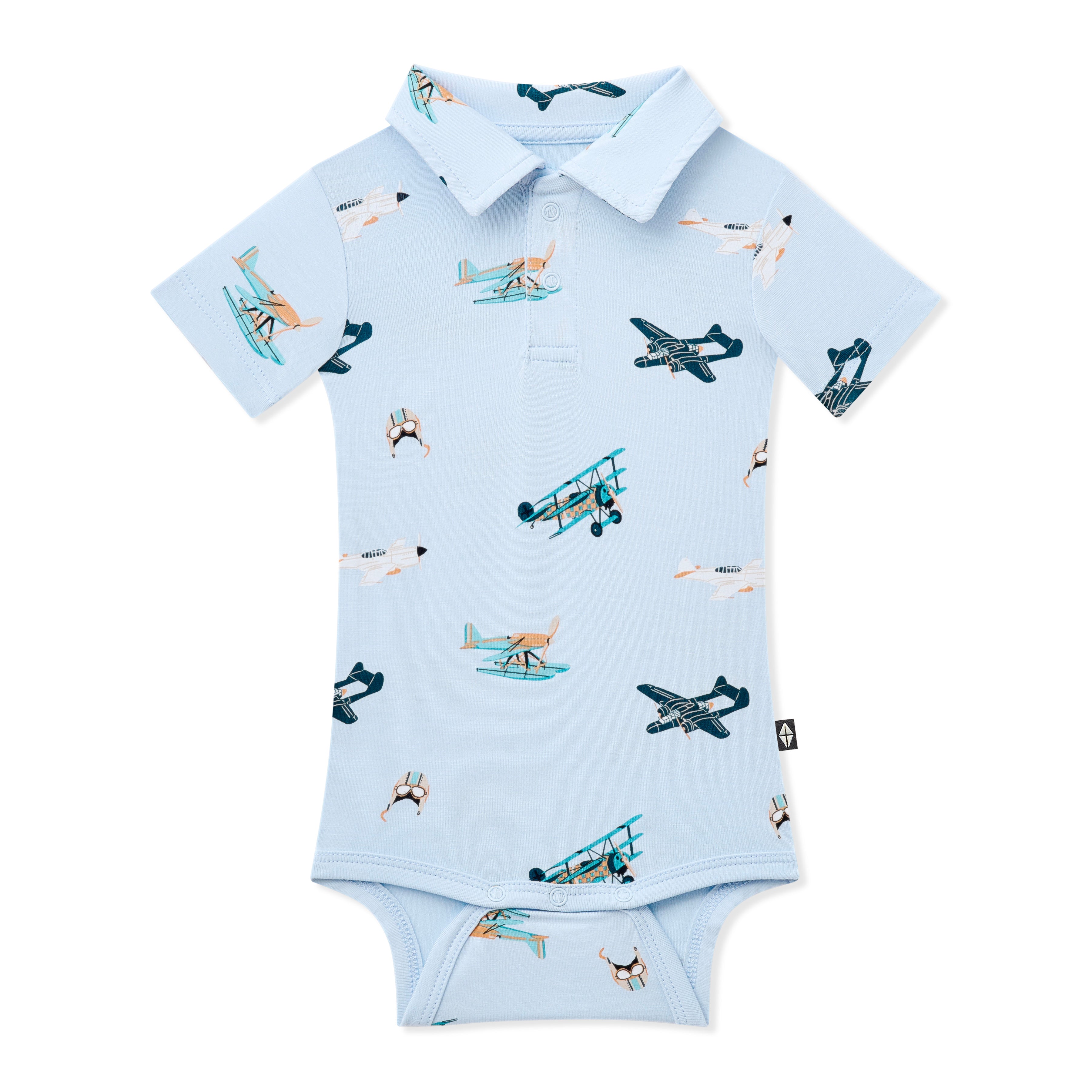 Product photo of the Polo Bodysuit in Take Off on a white surface