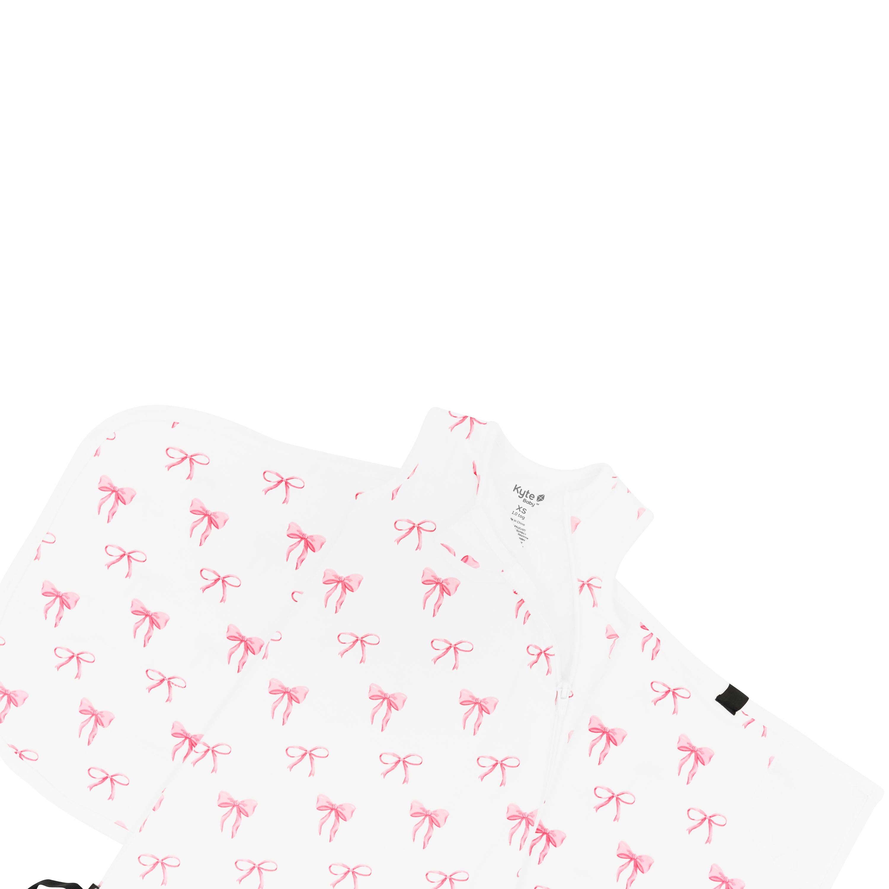 Sleep Bag Swaddler in Bow 1.0 zipper garage and top zipper