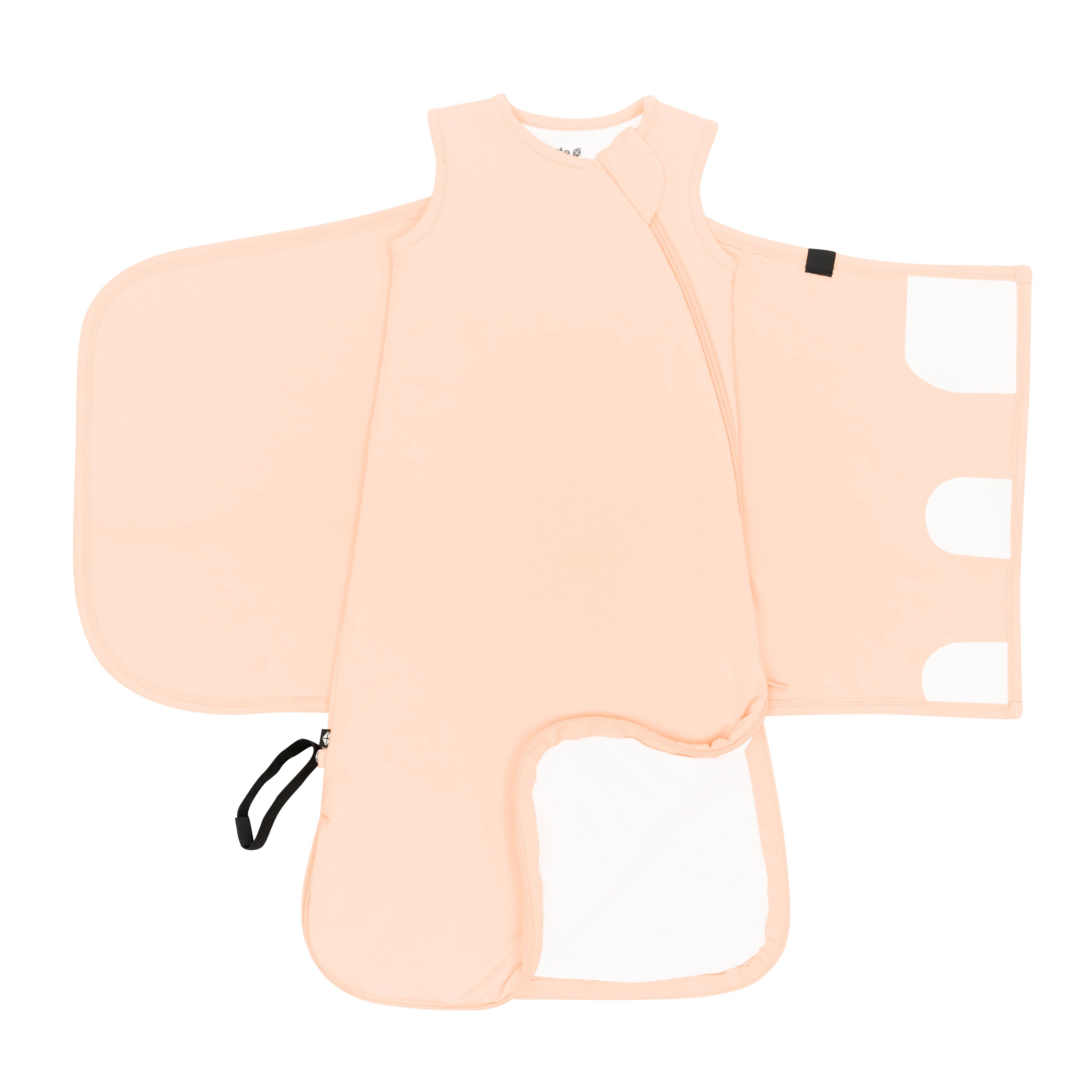 Sleep Bag Swaddler in Canyon 1.0 unswaddled showing the dual zipper system