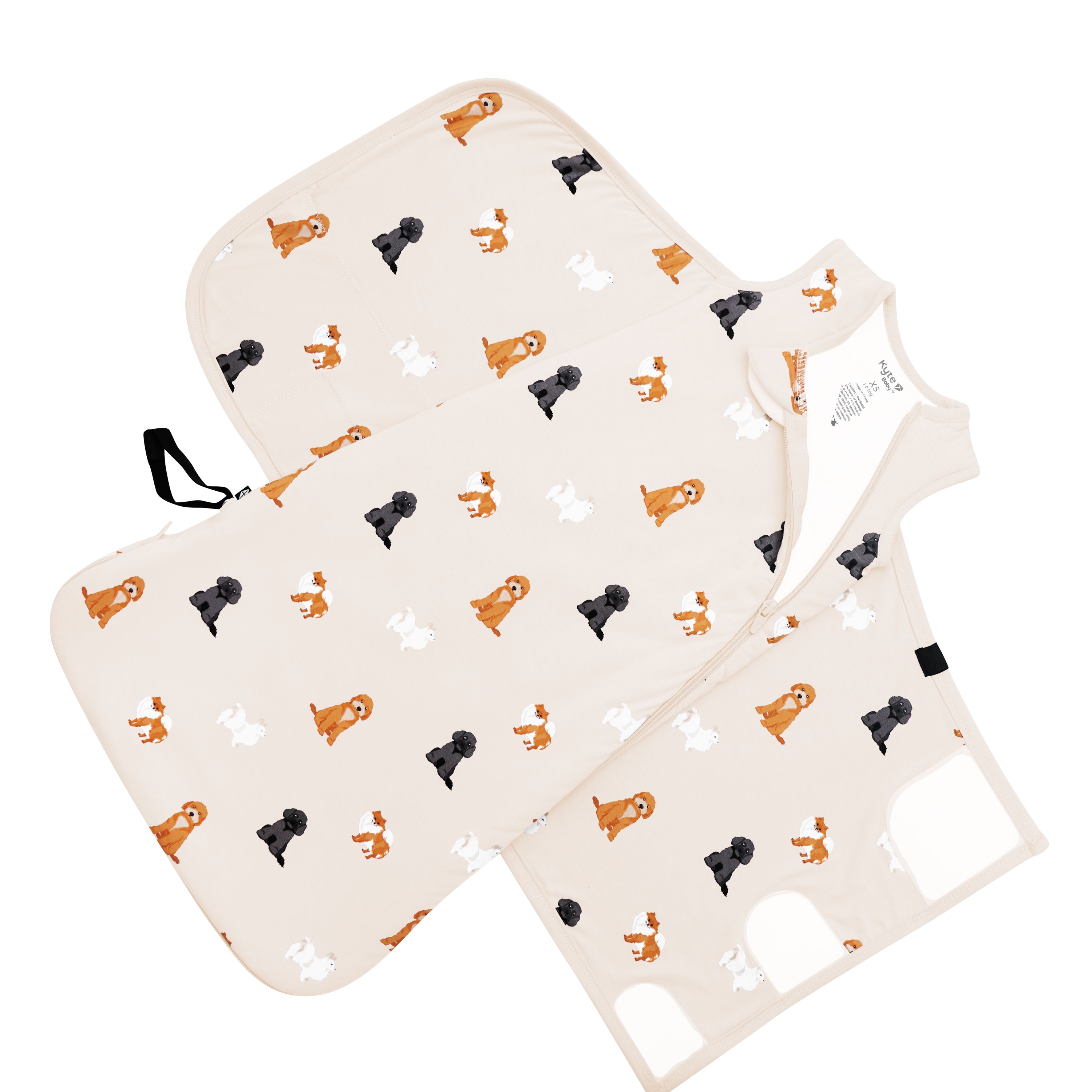 Adjustable bamboo Sleep Bag Swaddler in Fluffy Dog 1.0