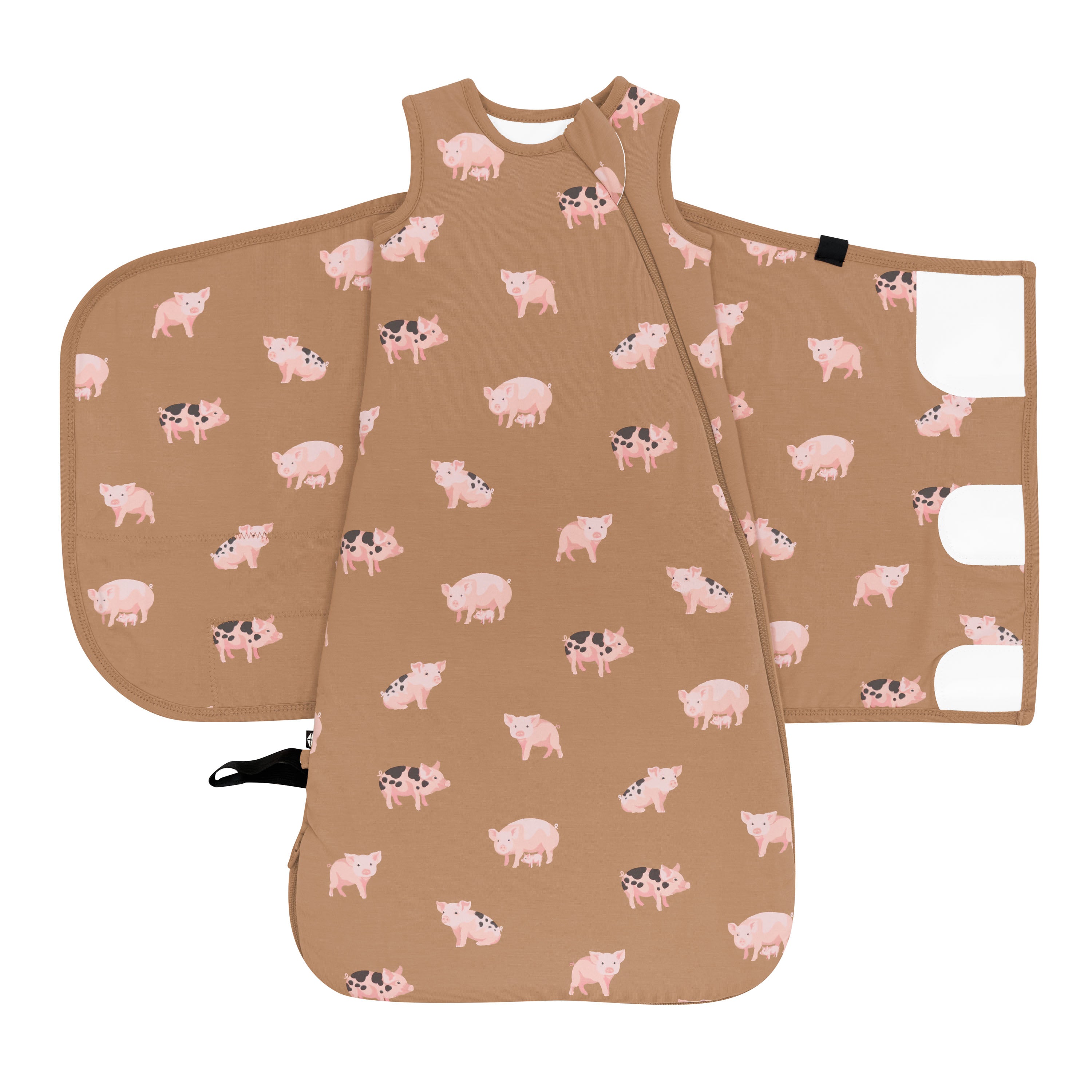 Sleep Bag Swaddler in Pig 1.0 shown unswaddled