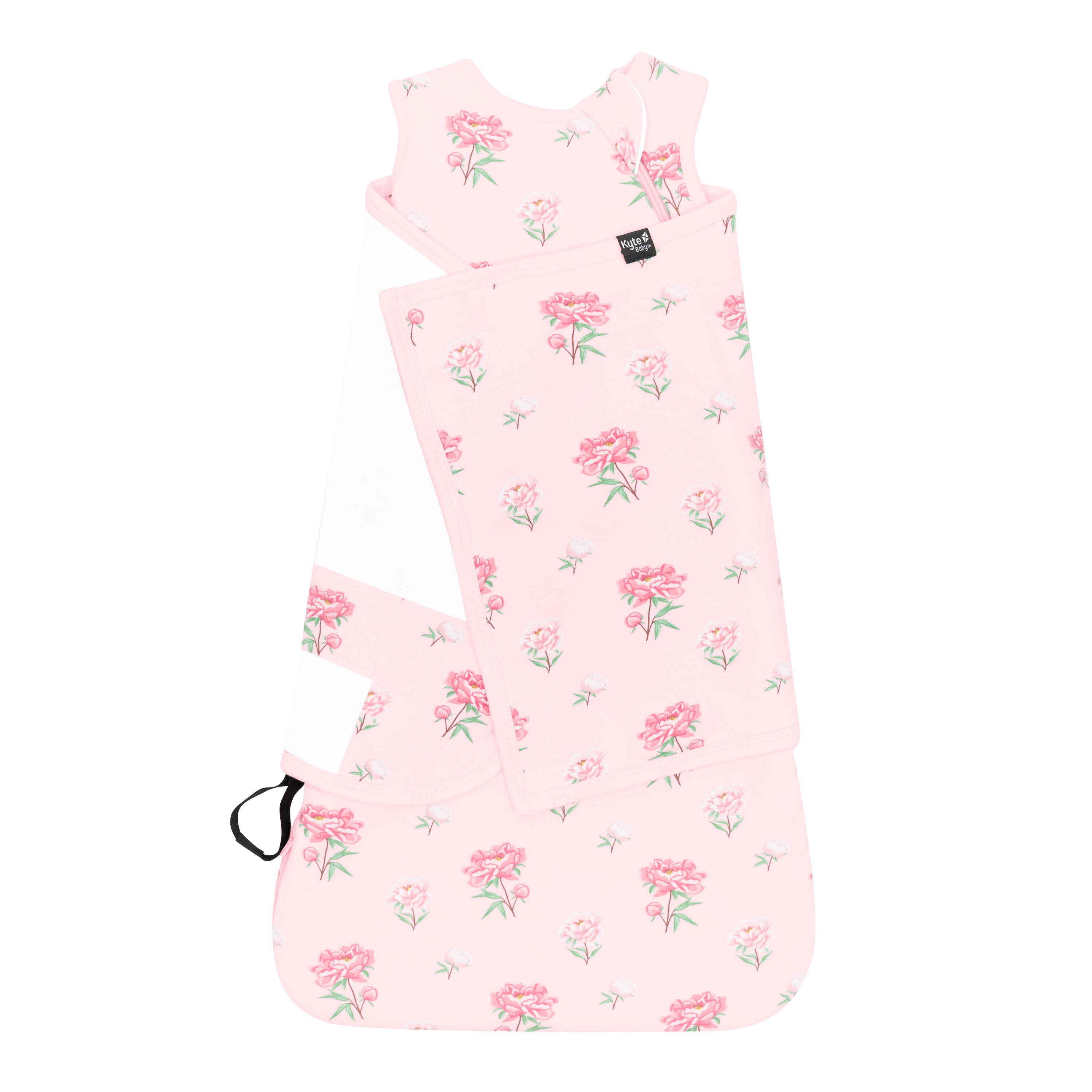 Sleep Bag Swaddler in Sakura Peony 1.0 shown swaddled