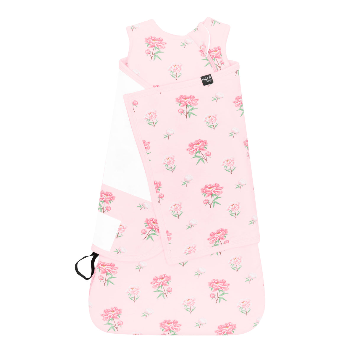 Sleep Bag Swaddler in Sakura Peony 1.0 shown swaddled