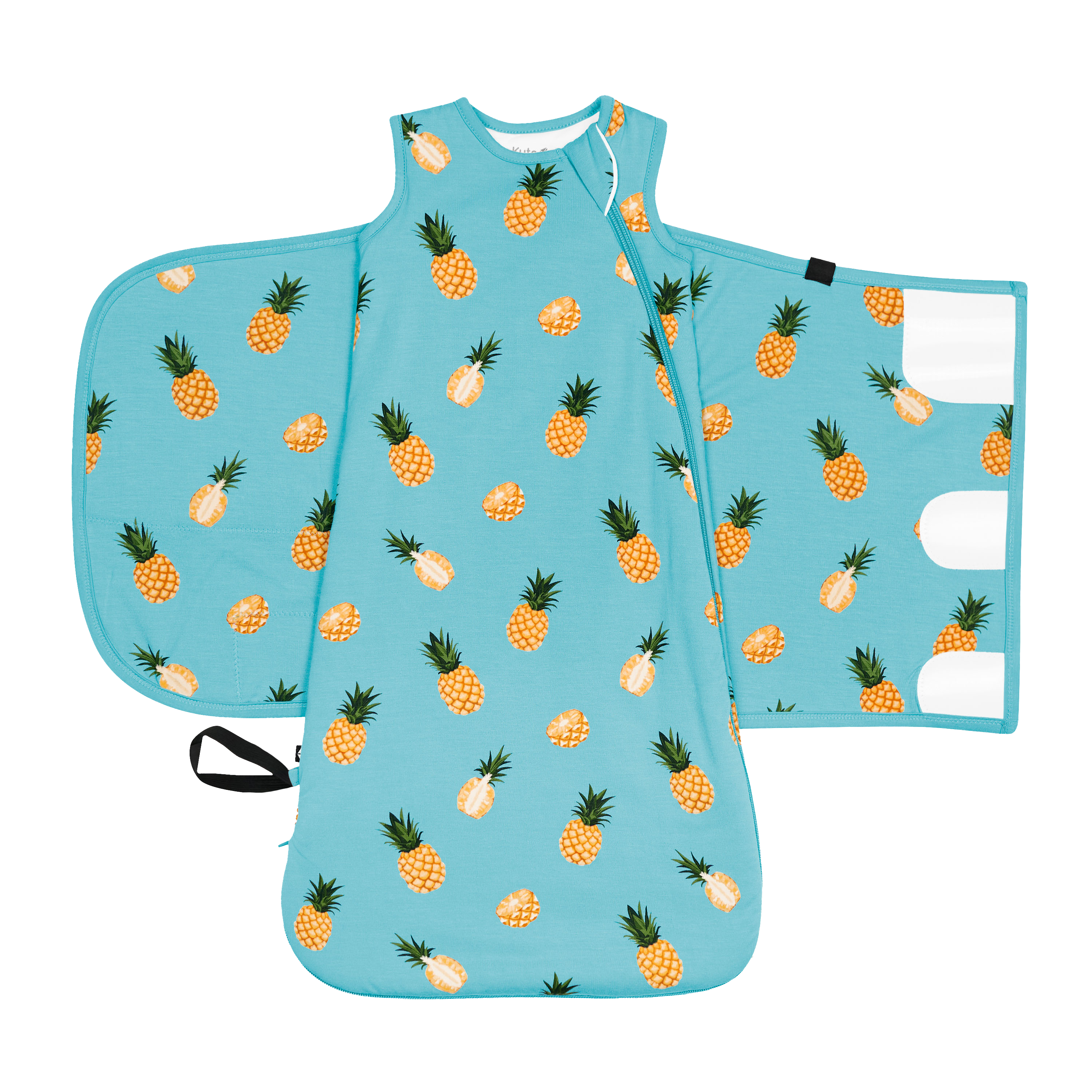 Sleep Bag Swaddler in Pineapple 1.0 shown unswaddled