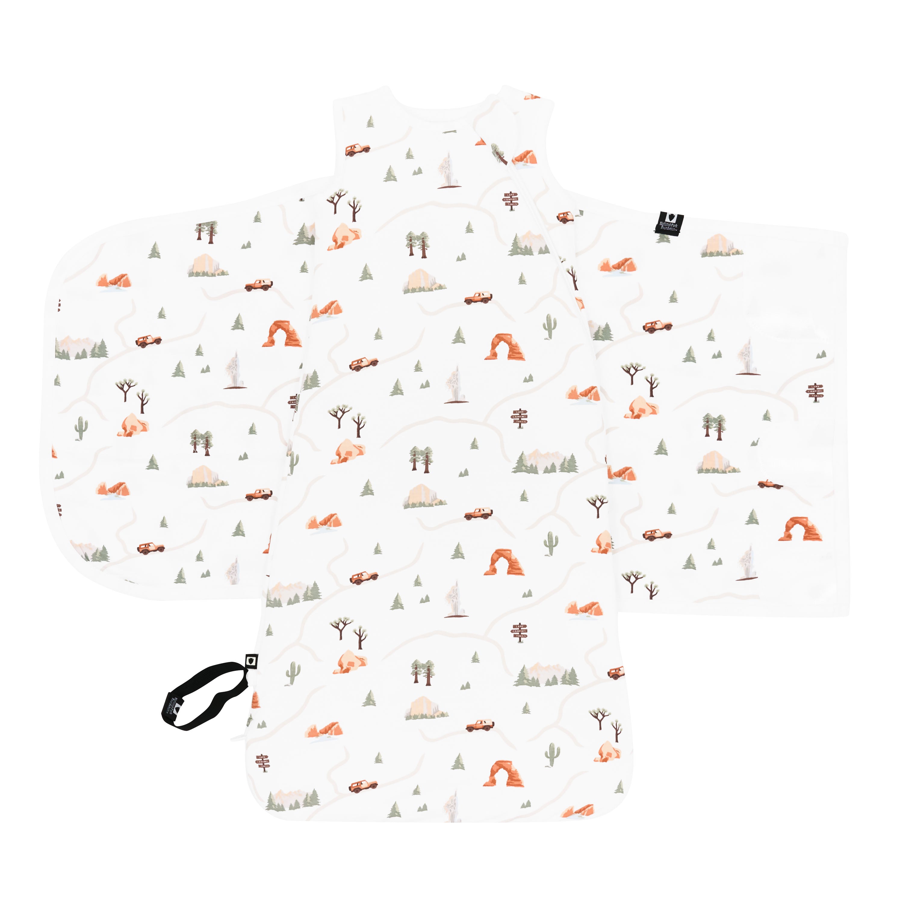 Adjustable Velcro system on Sleep Bag Swaddler in Road Trip 1.0 TOG