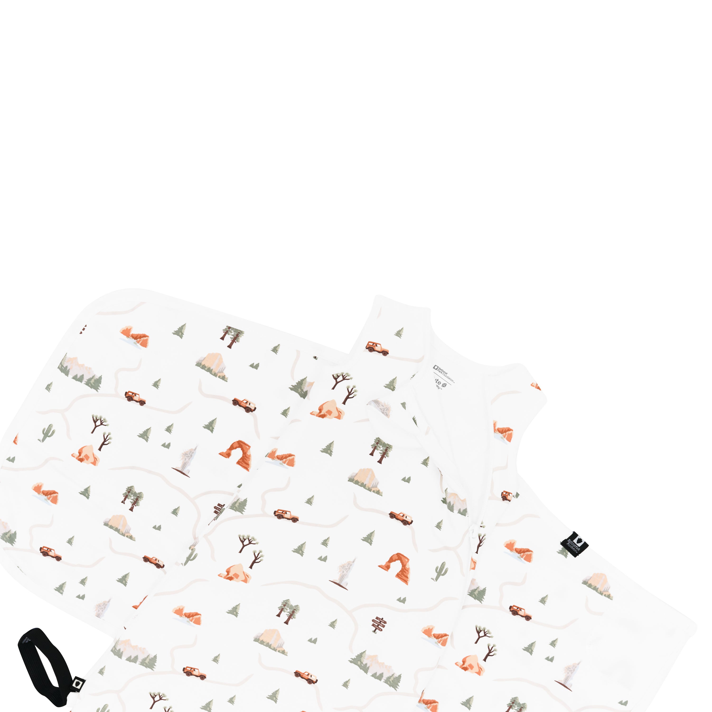 Zipper garage on bamboo Sleep Bag Swaddler in Road Trip 1.0 TOG