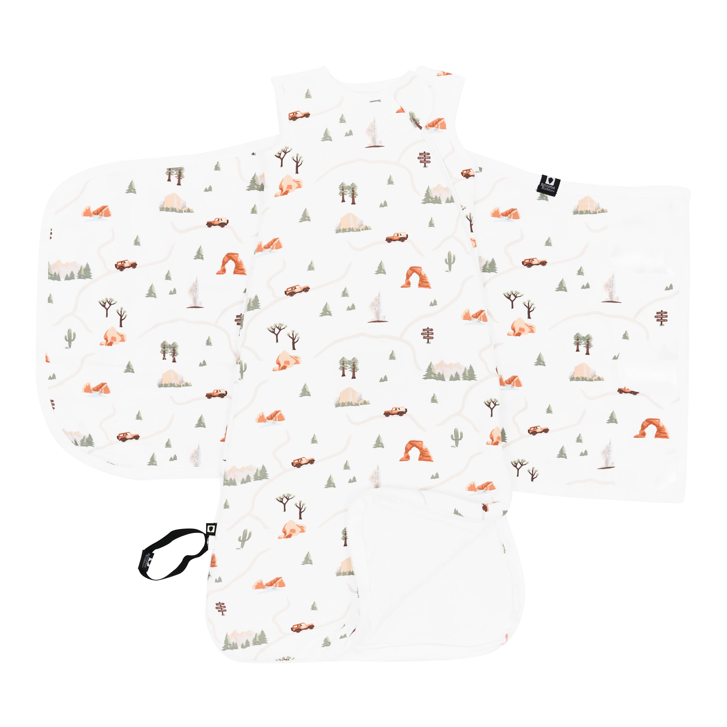 Double zipper on Sleep Bag Swaddler in Road Trip 1.0