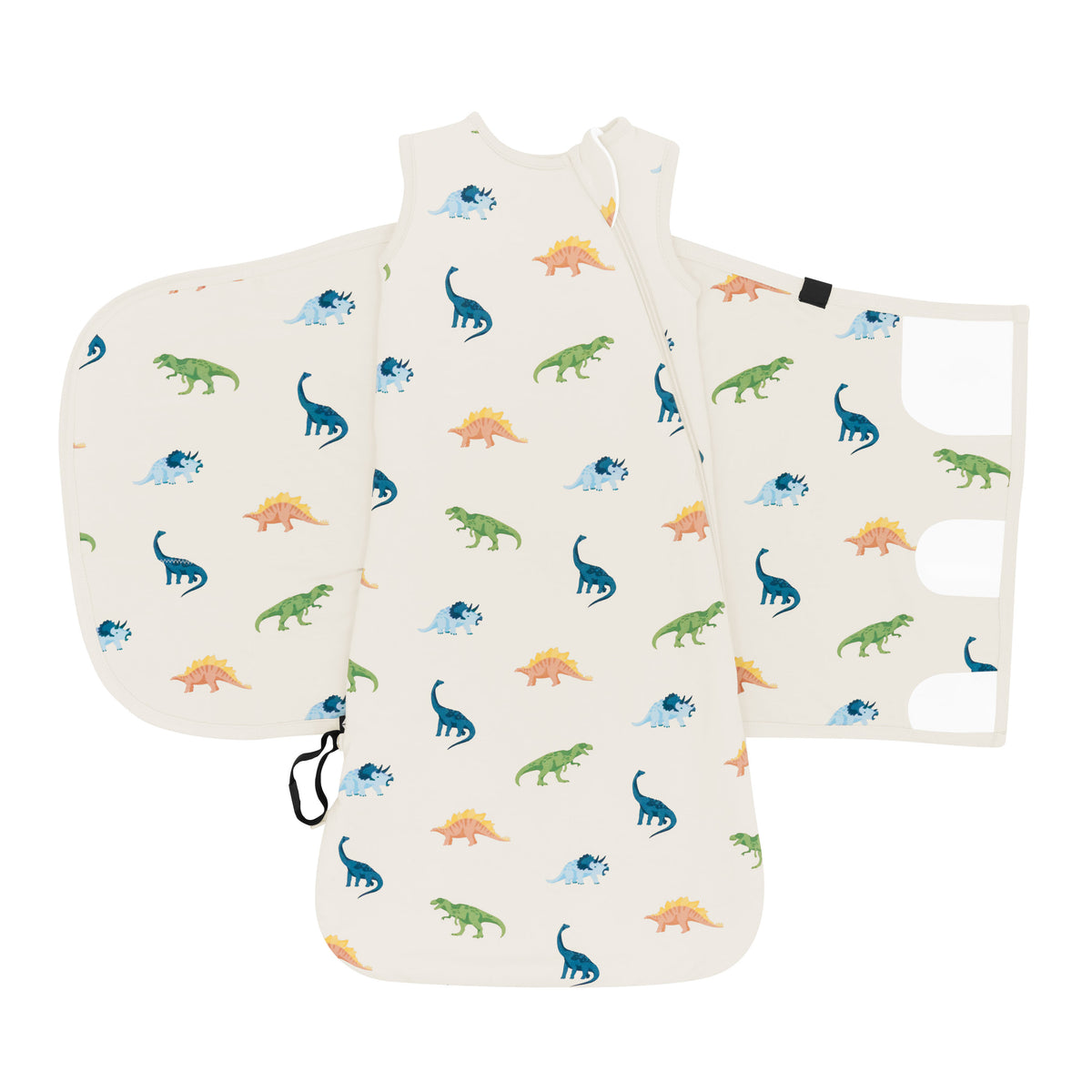 Adjustable Velcro on Kyte Baby 1.0 TOG Sleep Bag Swaddler in Ecru Roar