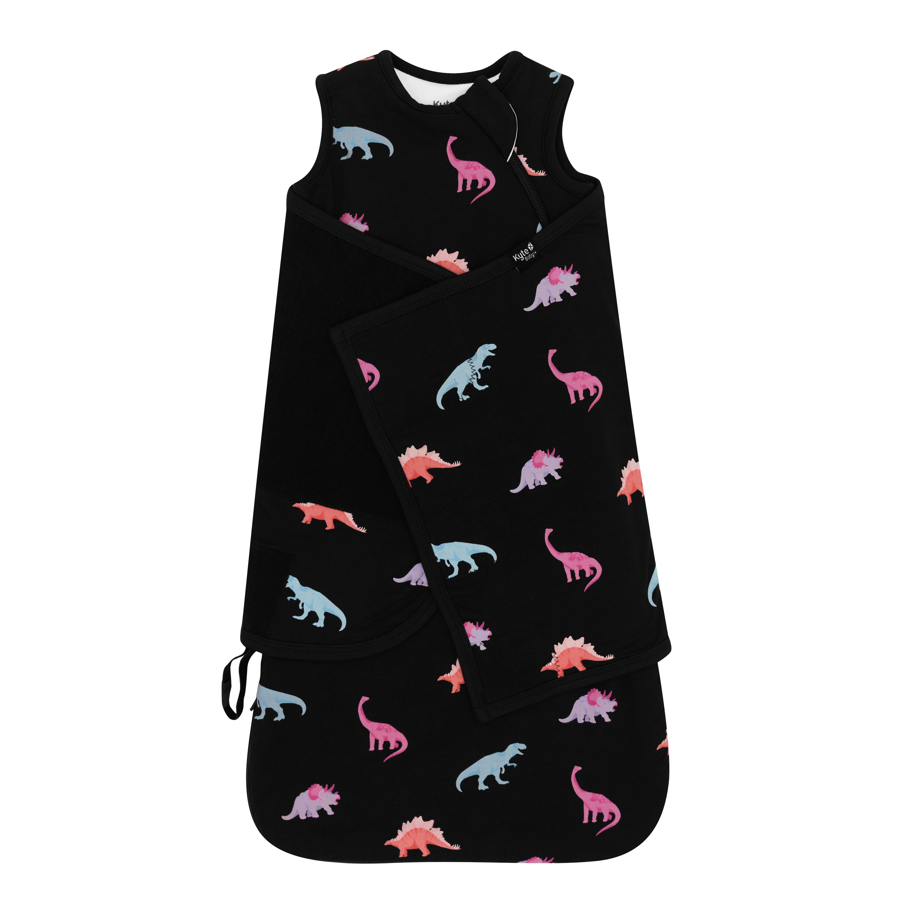 Sleep Bag Swaddler in Midnight Roar 1.0 shown swaddled