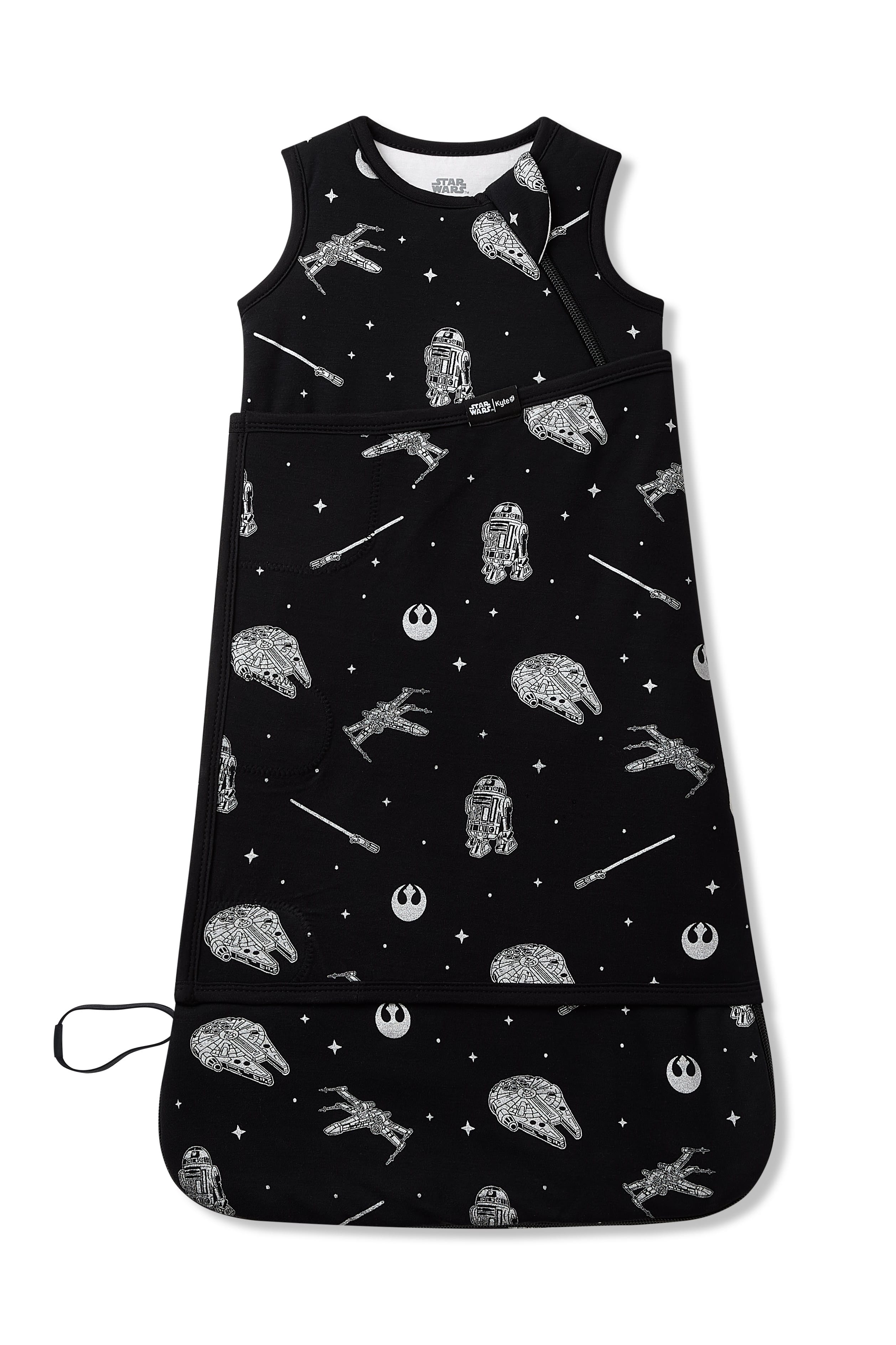 Sleep Bag Swaddler in STAR WARS™ 1.0 shown swaddled on a white surface
