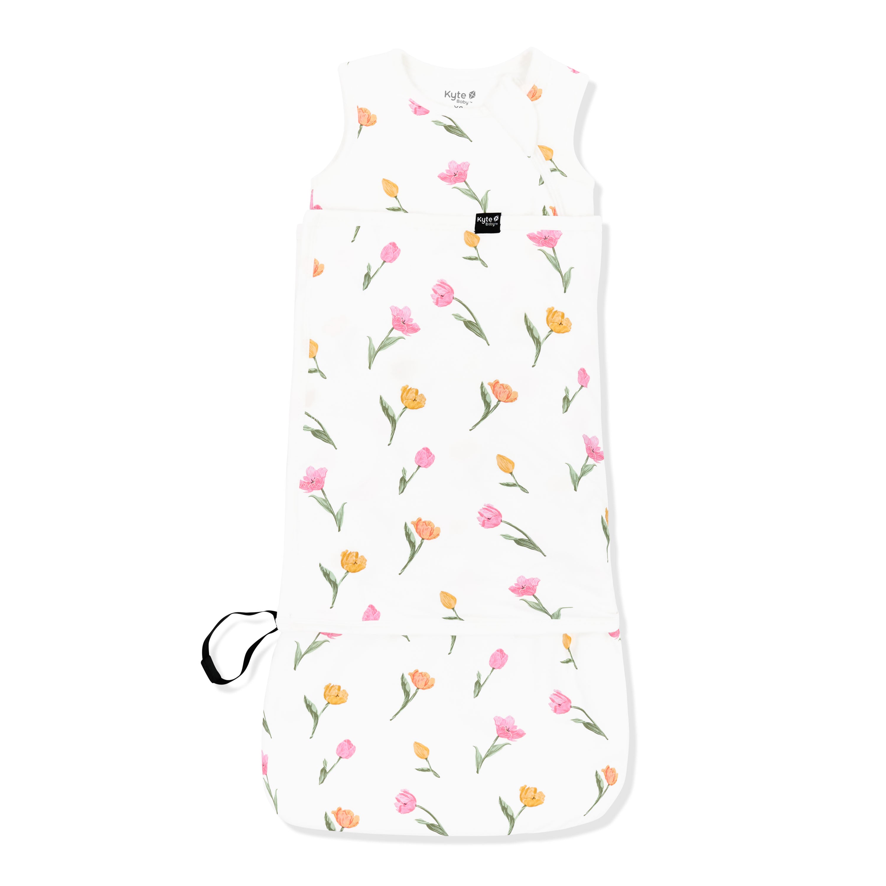 Sleep Bag Swaddler in Tulip 1.0 shown swaddled