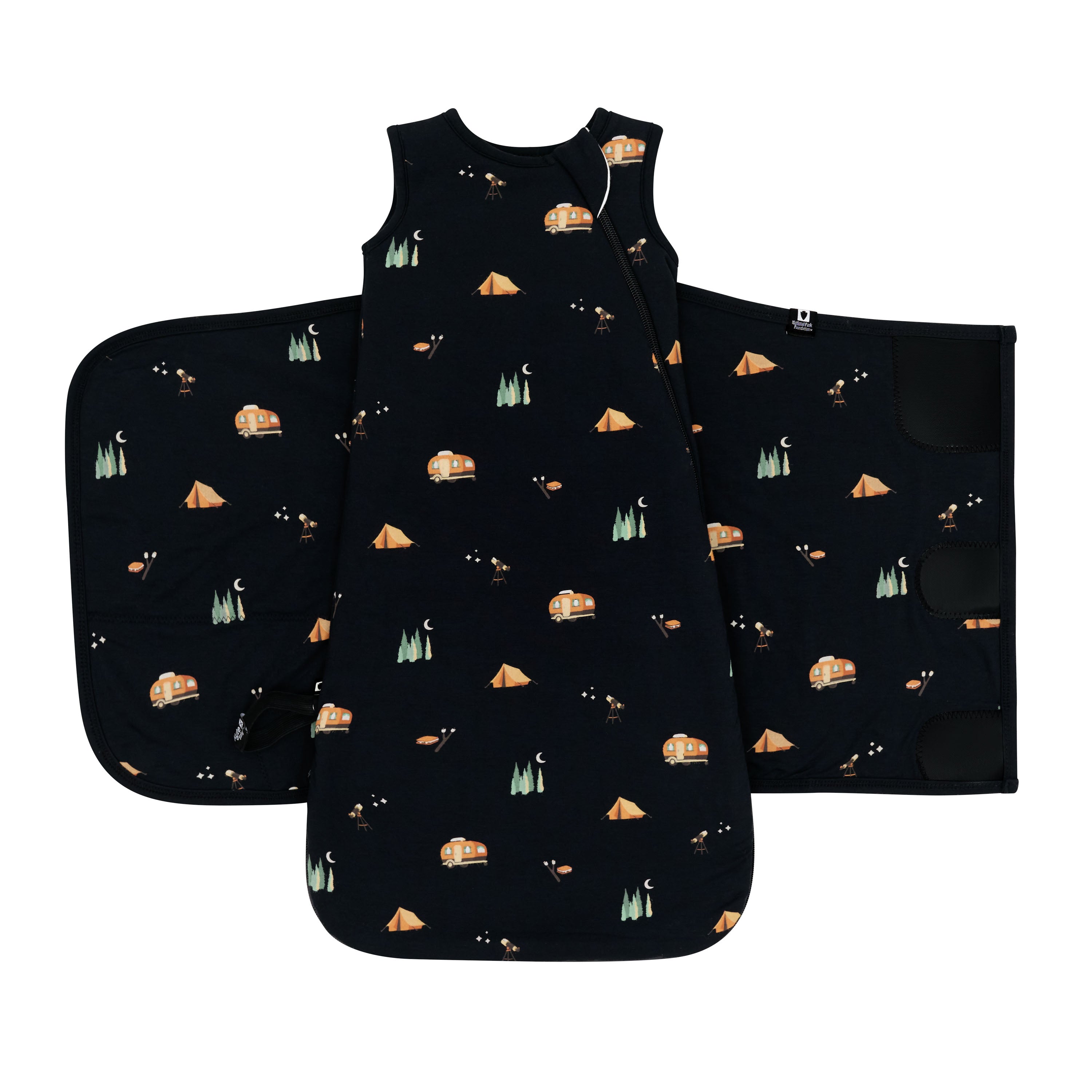 Sleep Bag Swaddler in Under the Stars 1.0 shown unswaddled