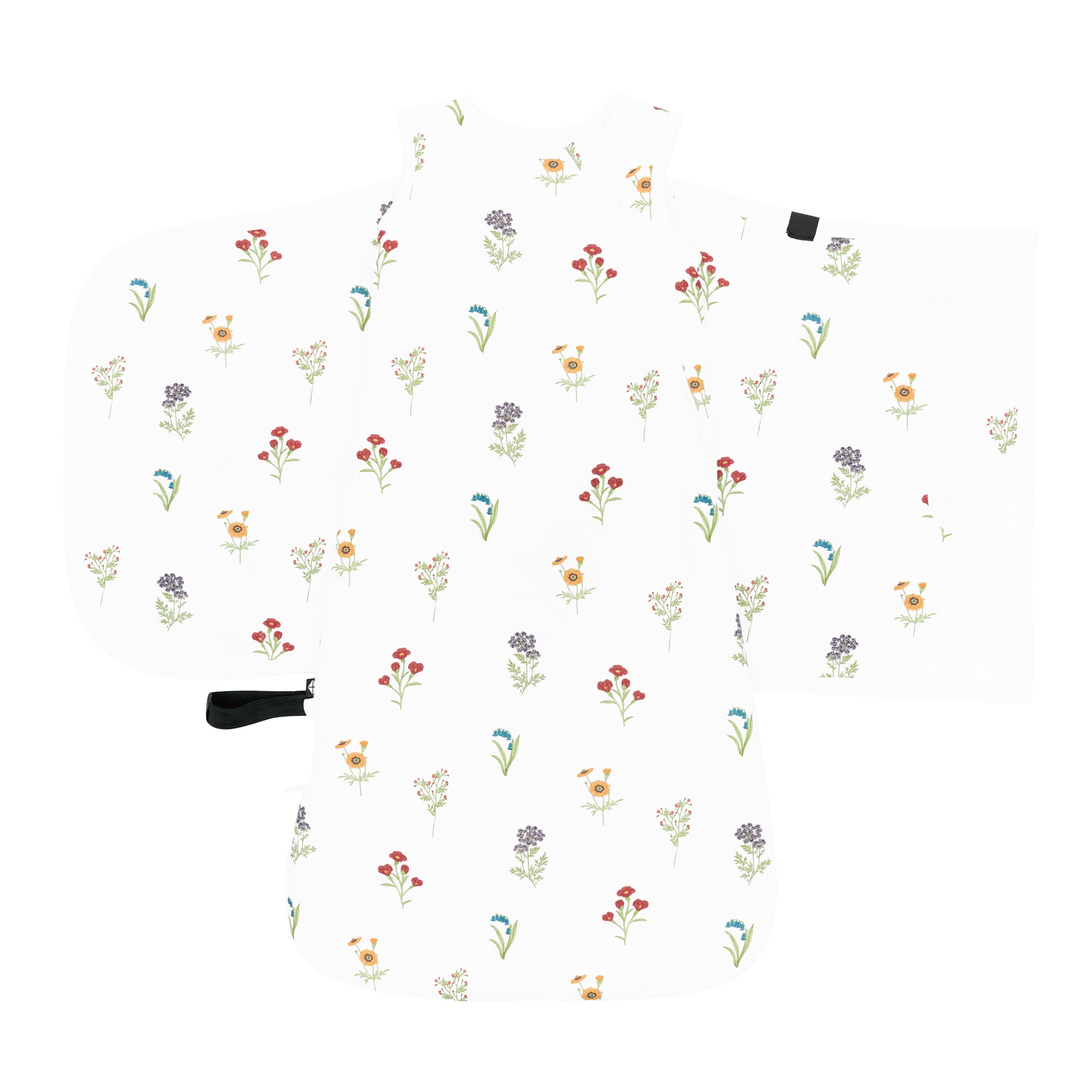 Sleep Bag Swaddler in Wildflower 1.0 shown unswaddled