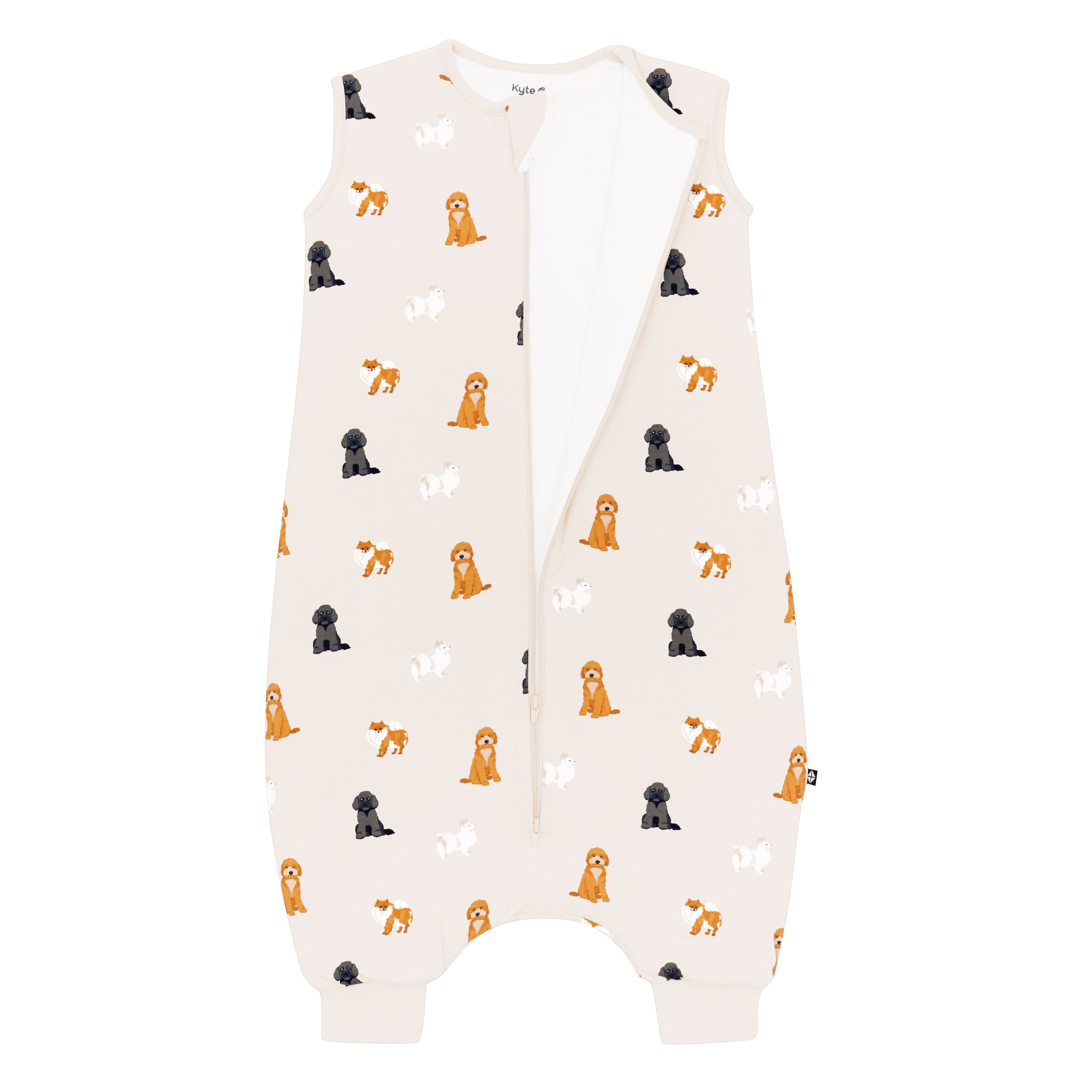 Sleep Bag Walker in Fluffy Dog 1.0 shown unzipped