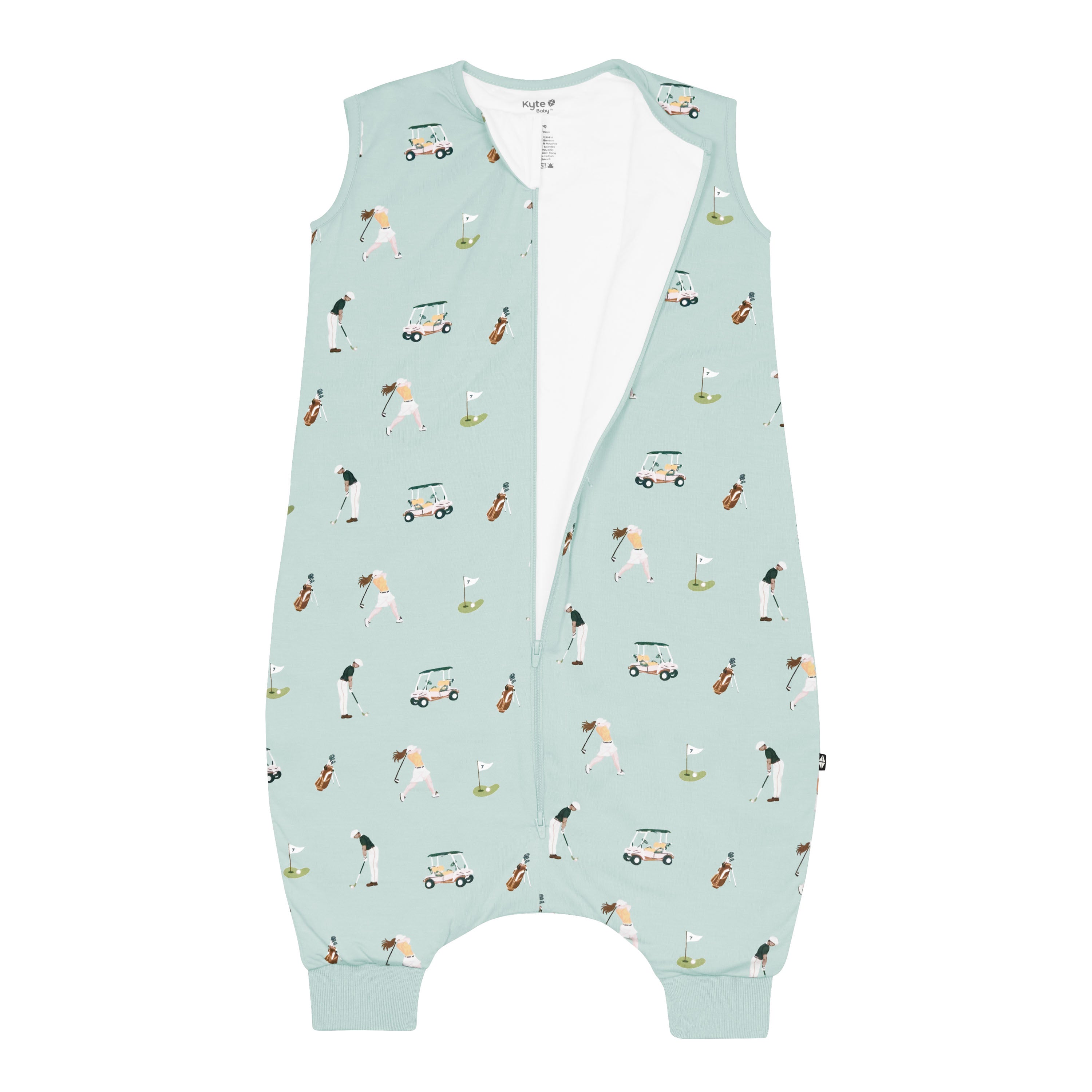 Sleep Bag Walker in Golf 1.0 shown unzipped