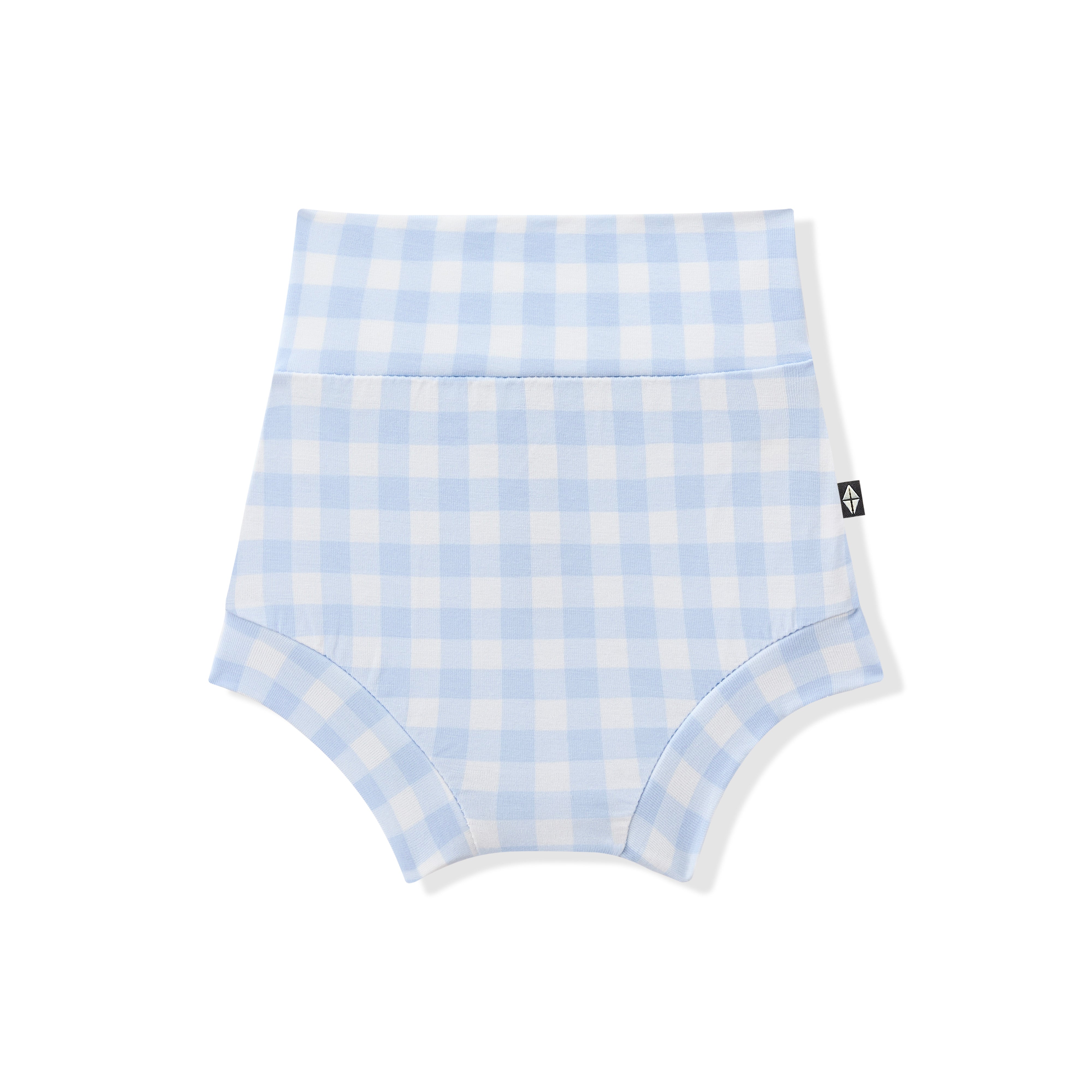 Product photo of the Bummies in Gingham Breeze shown on a white surface