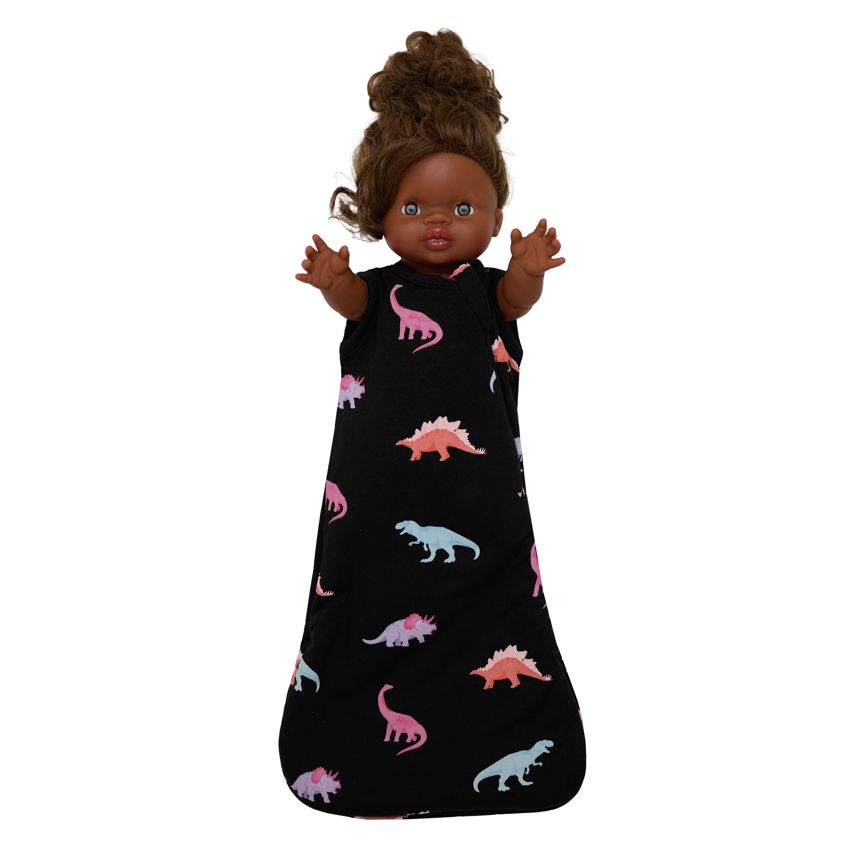 Baby Doll Sleep Bag in Midnight Roar shown on baby doll
