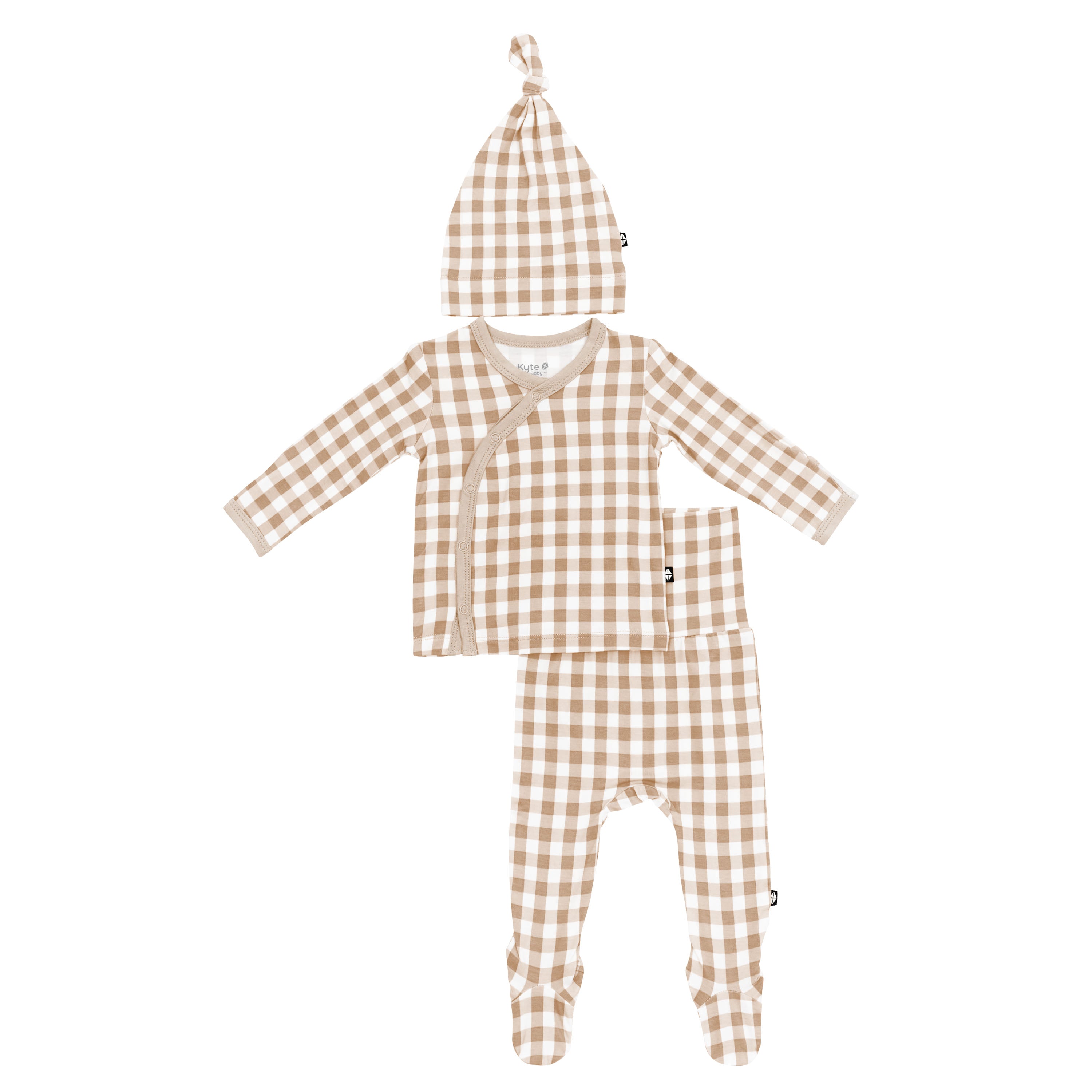 Product photo of the Take Me Home Set with Cap in Gingham Bisque