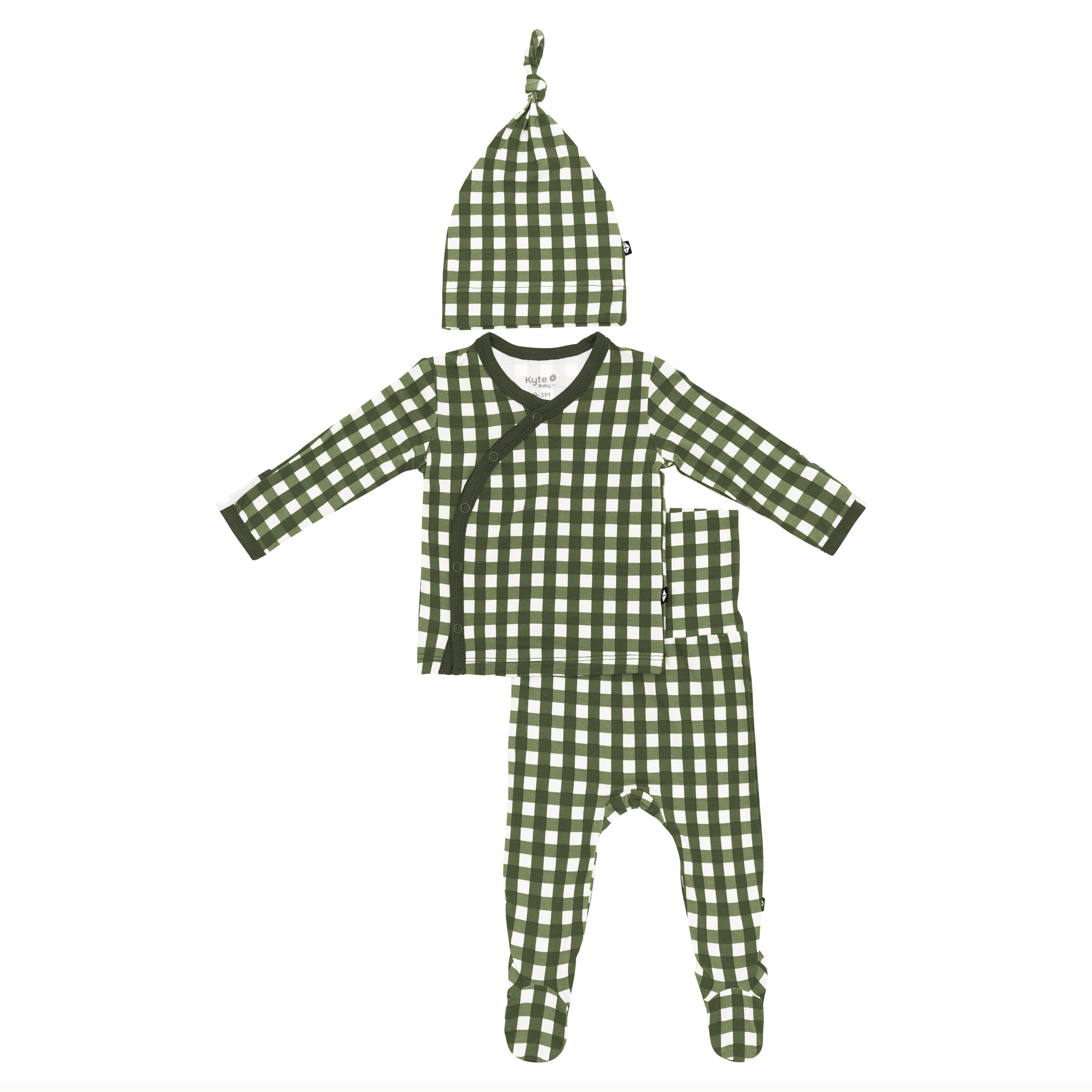 Product photo of the Take Me Home Set with Cap in Gingham Fir