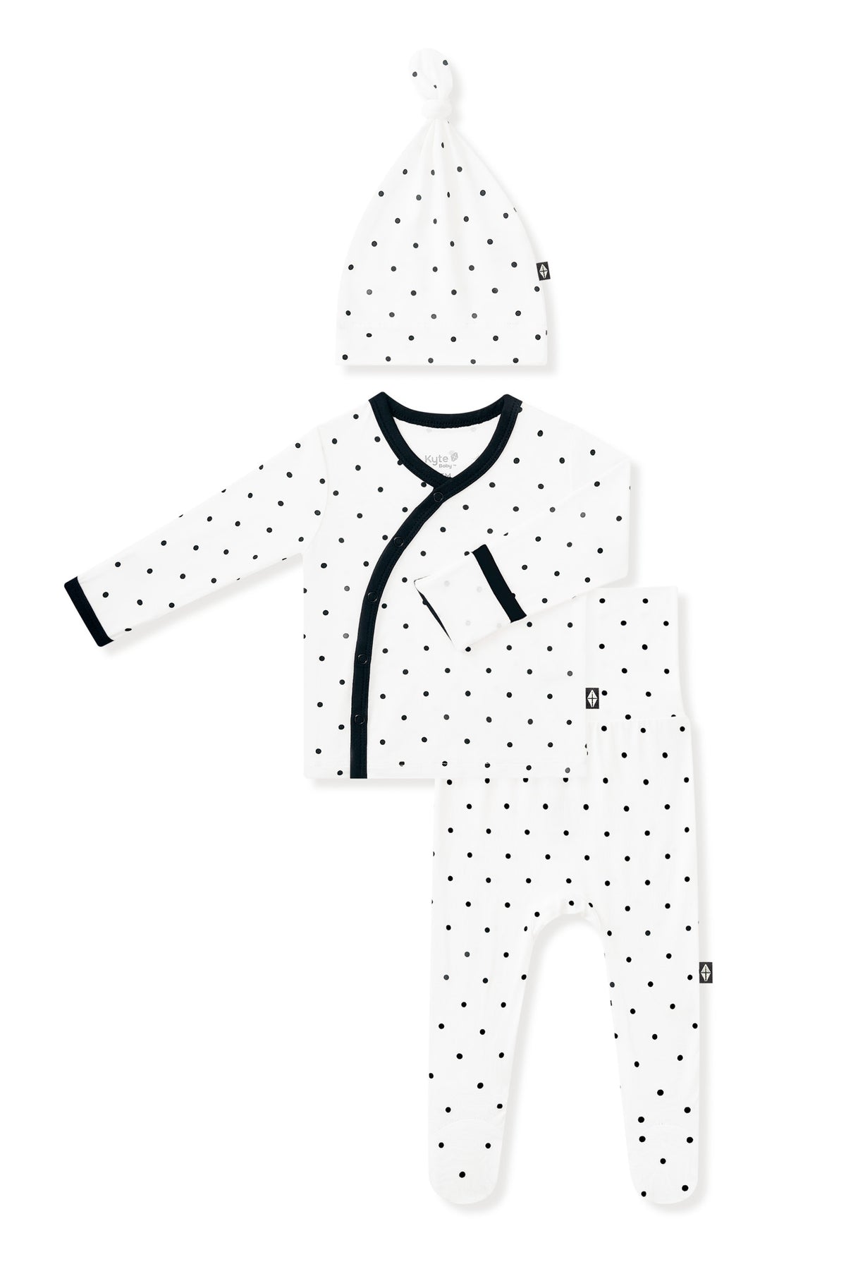 Take Me Home Set with Cap in Midnight Polka Dot on white background